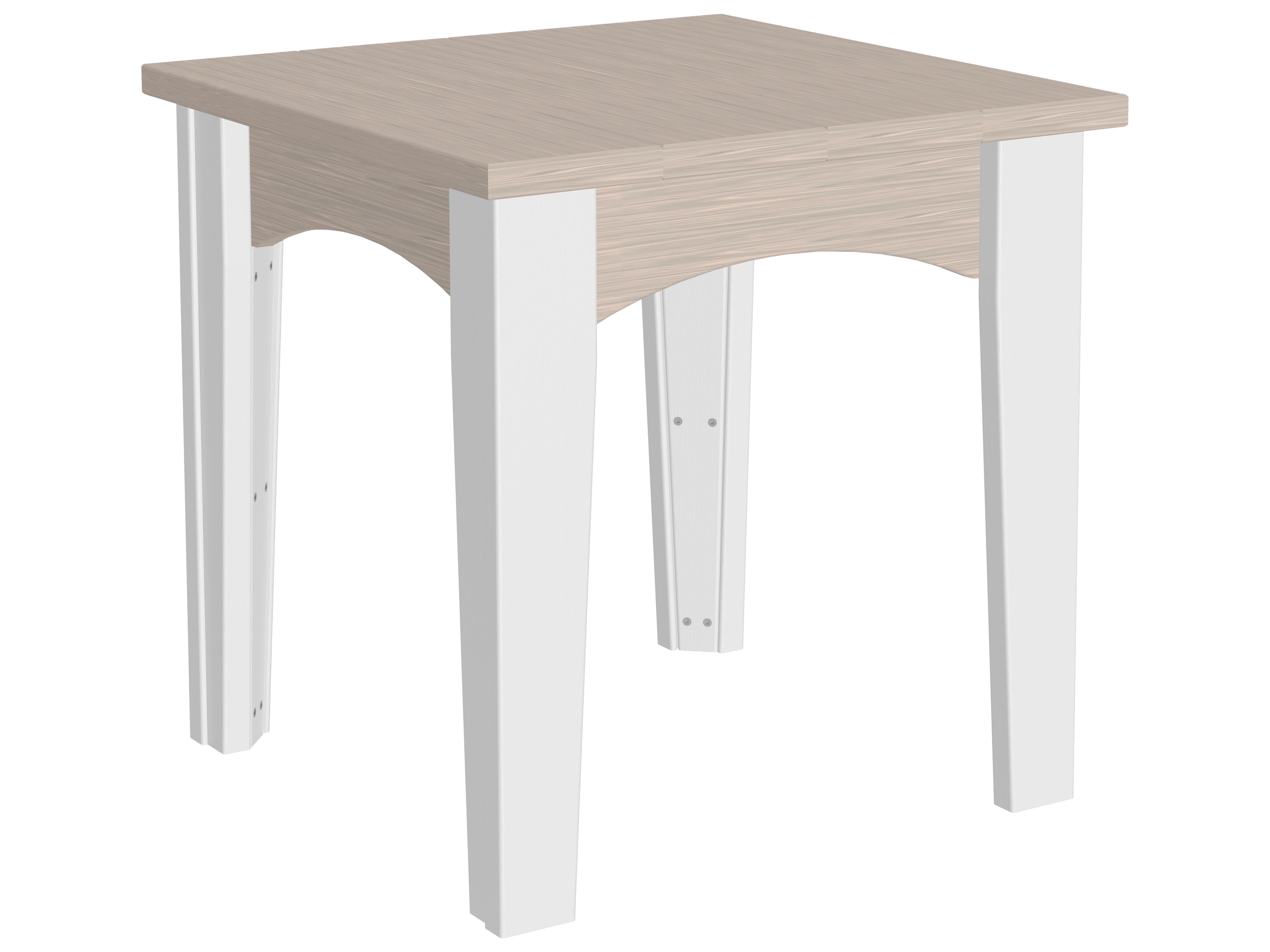 LuxCraft Recycled Plastic Square Island Outdoor Patio End Table