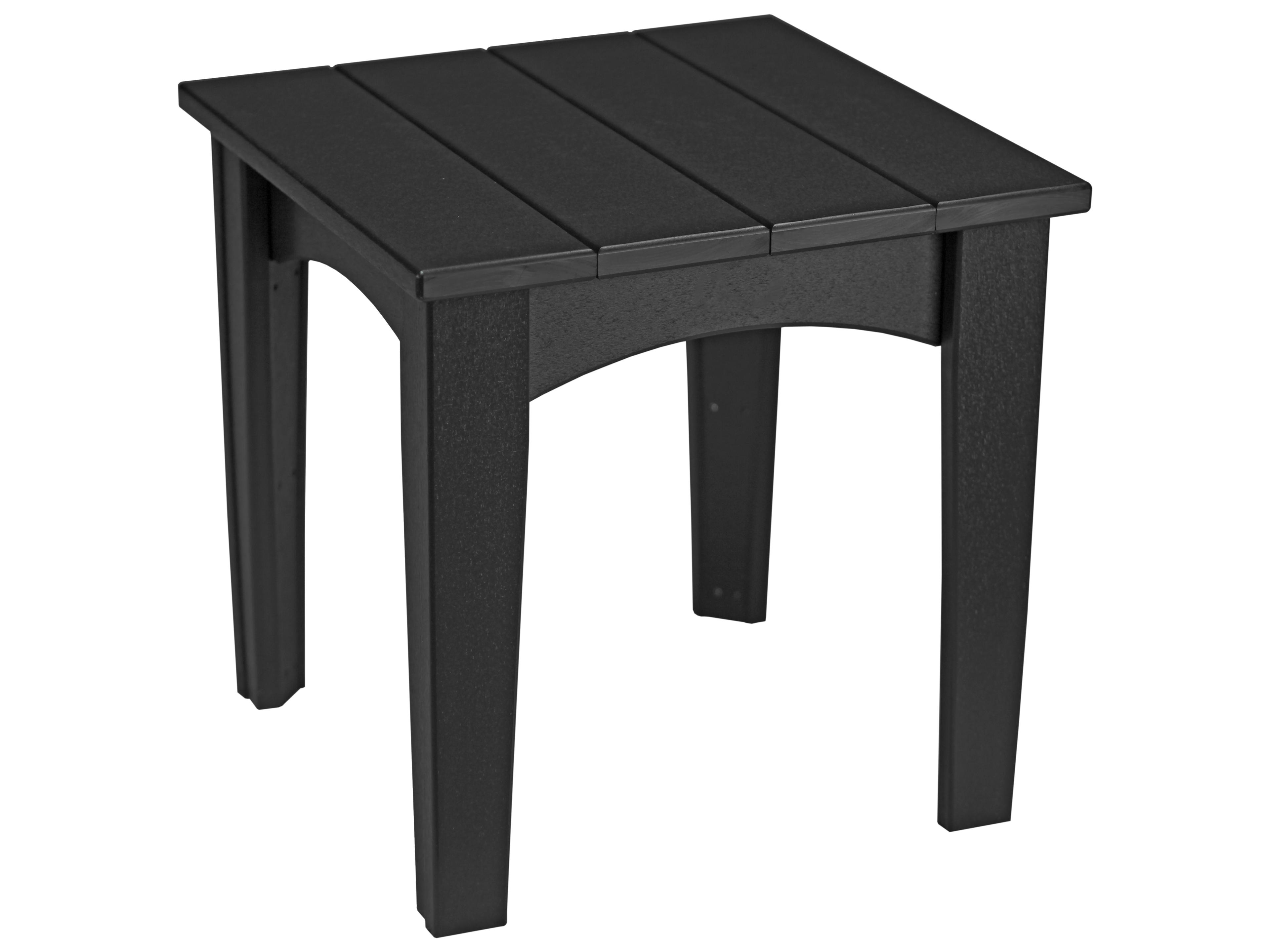 LuxCraft Recycled Plastic Square Island Outdoor Patio End Table