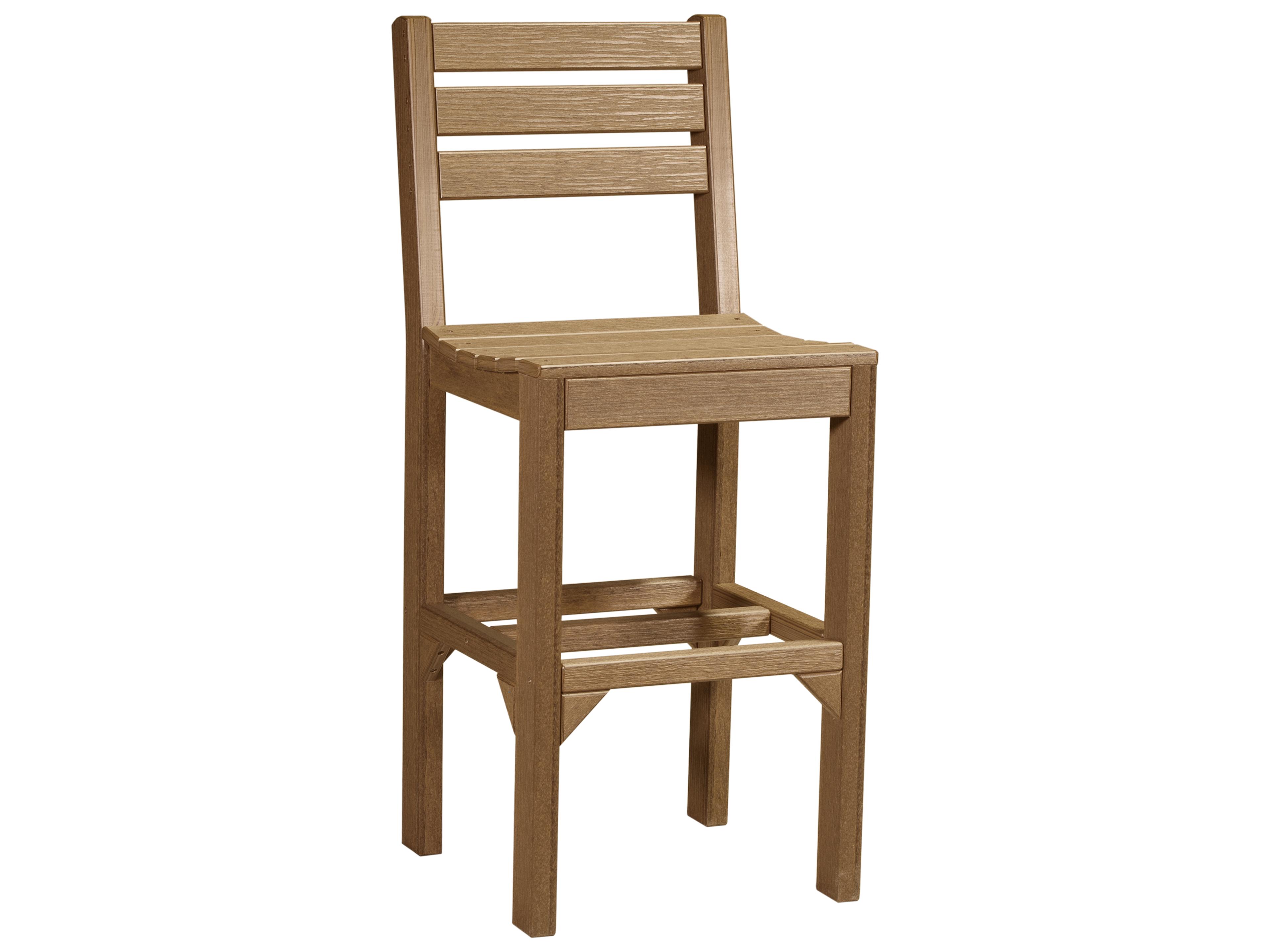 LuxCraft Recycled Plastic Island Bar Height Side Outdoor Patio Chair