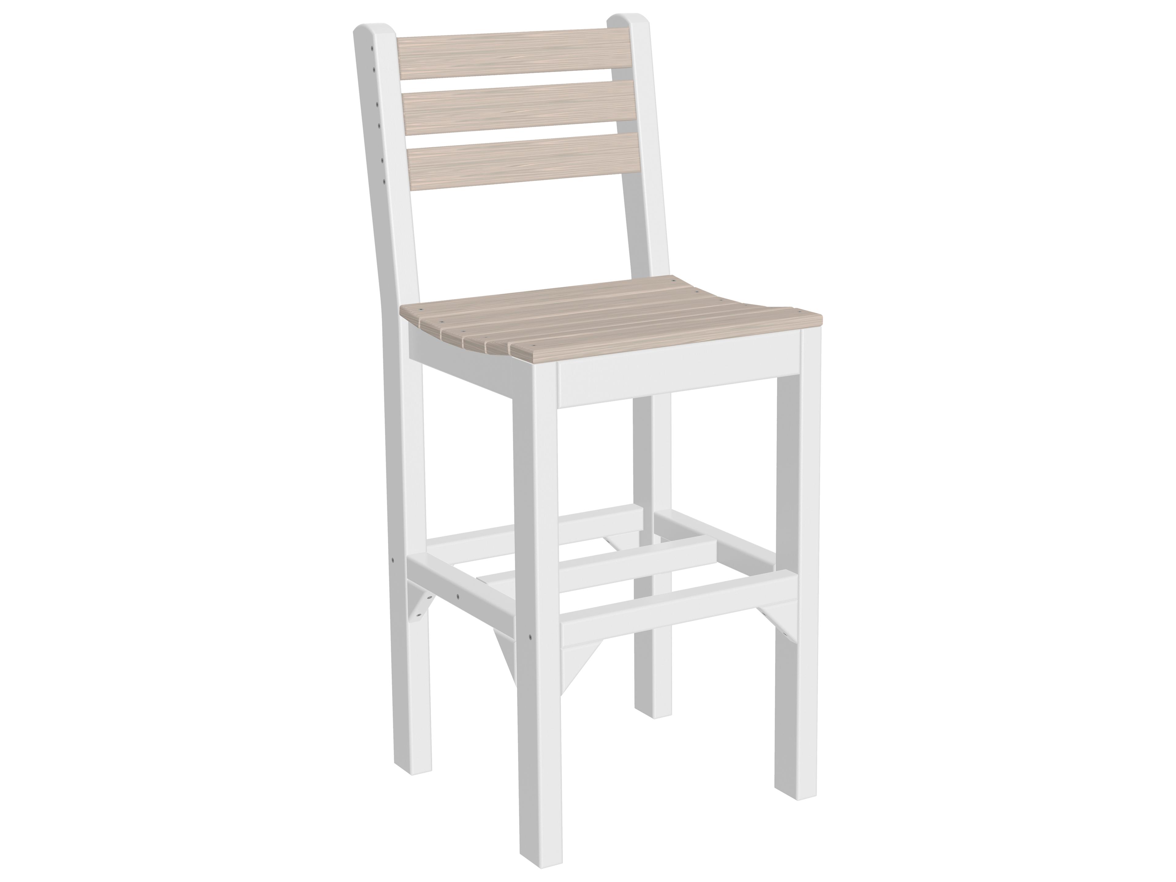 LuxCraft Recycled Plastic Island Bar Height Side Outdoor Patio Chair