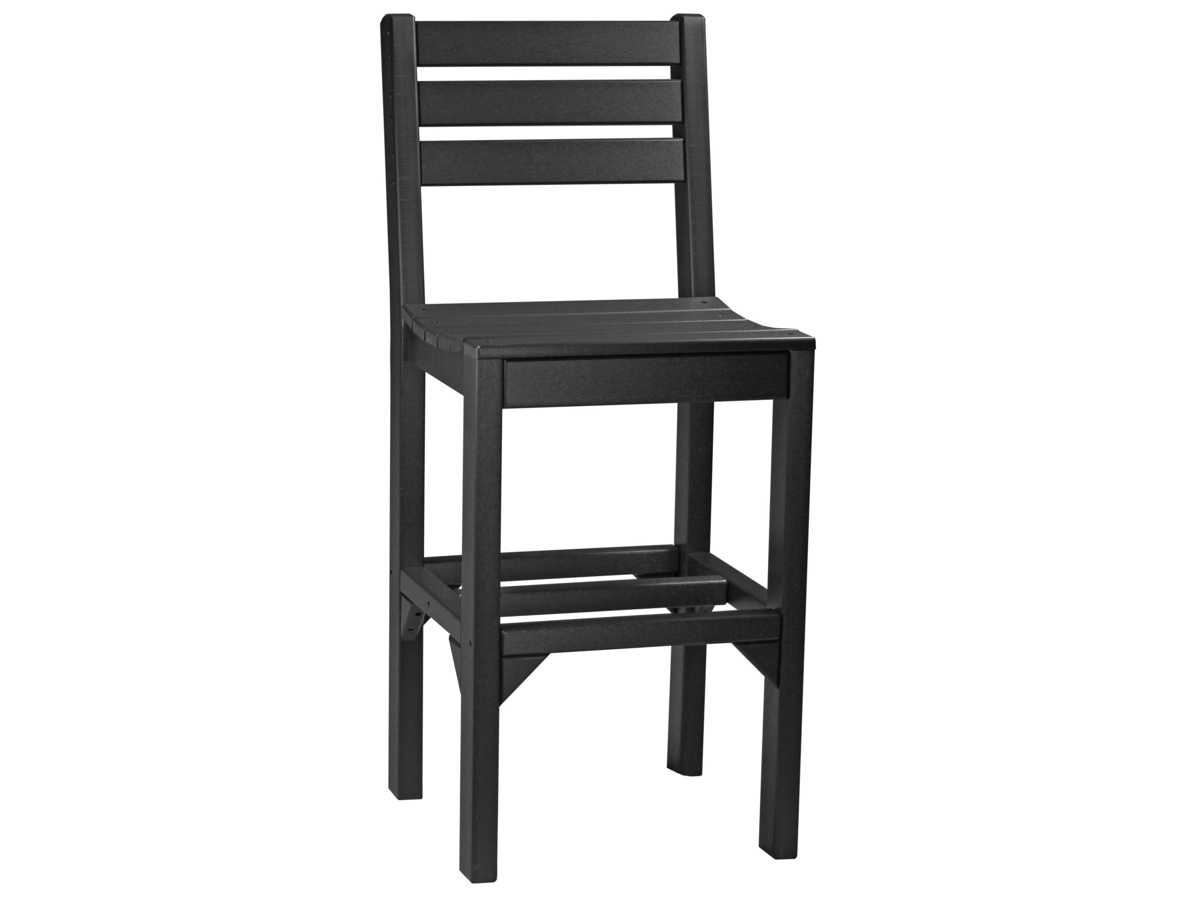 LuxCraft Recycled Plastic Island Bar Height Side Outdoor Patio Chair