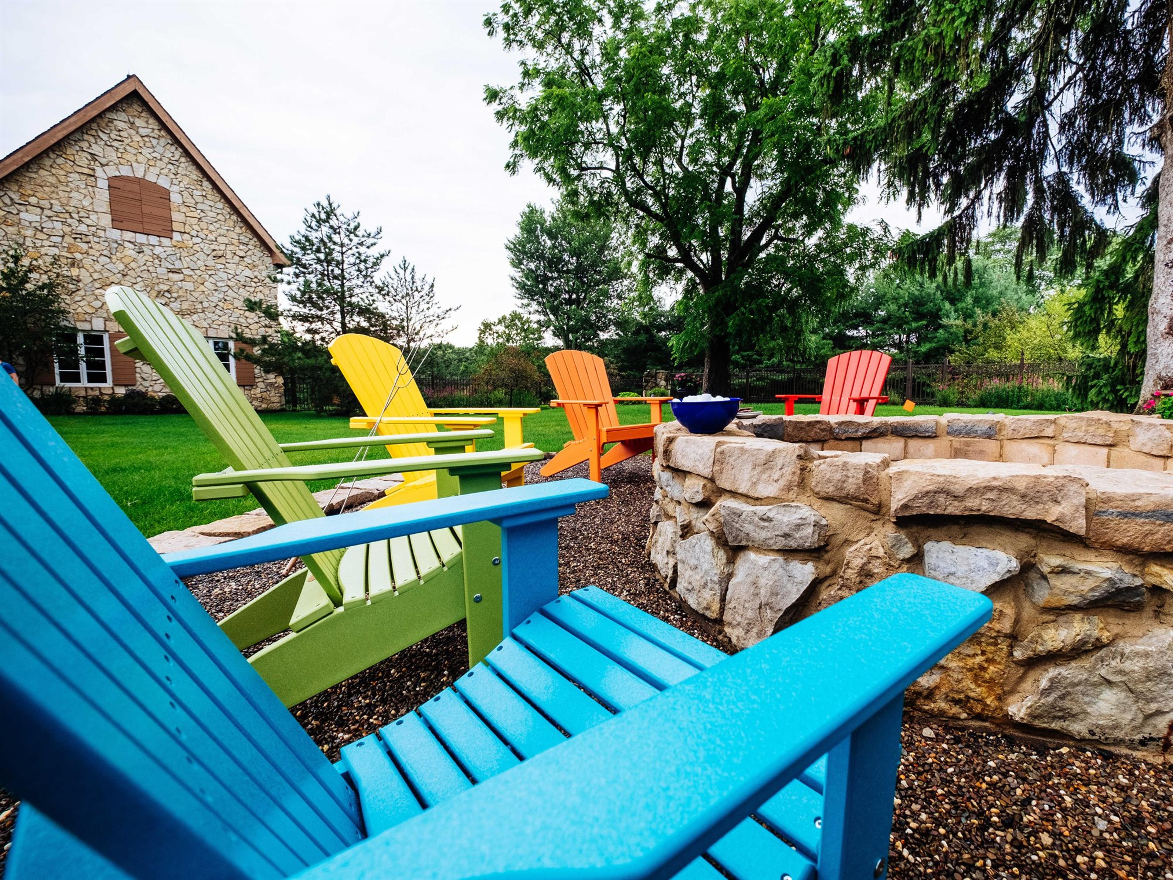 Recycled Plastic Lakeside Fire Pit Outdoor Lounge Set