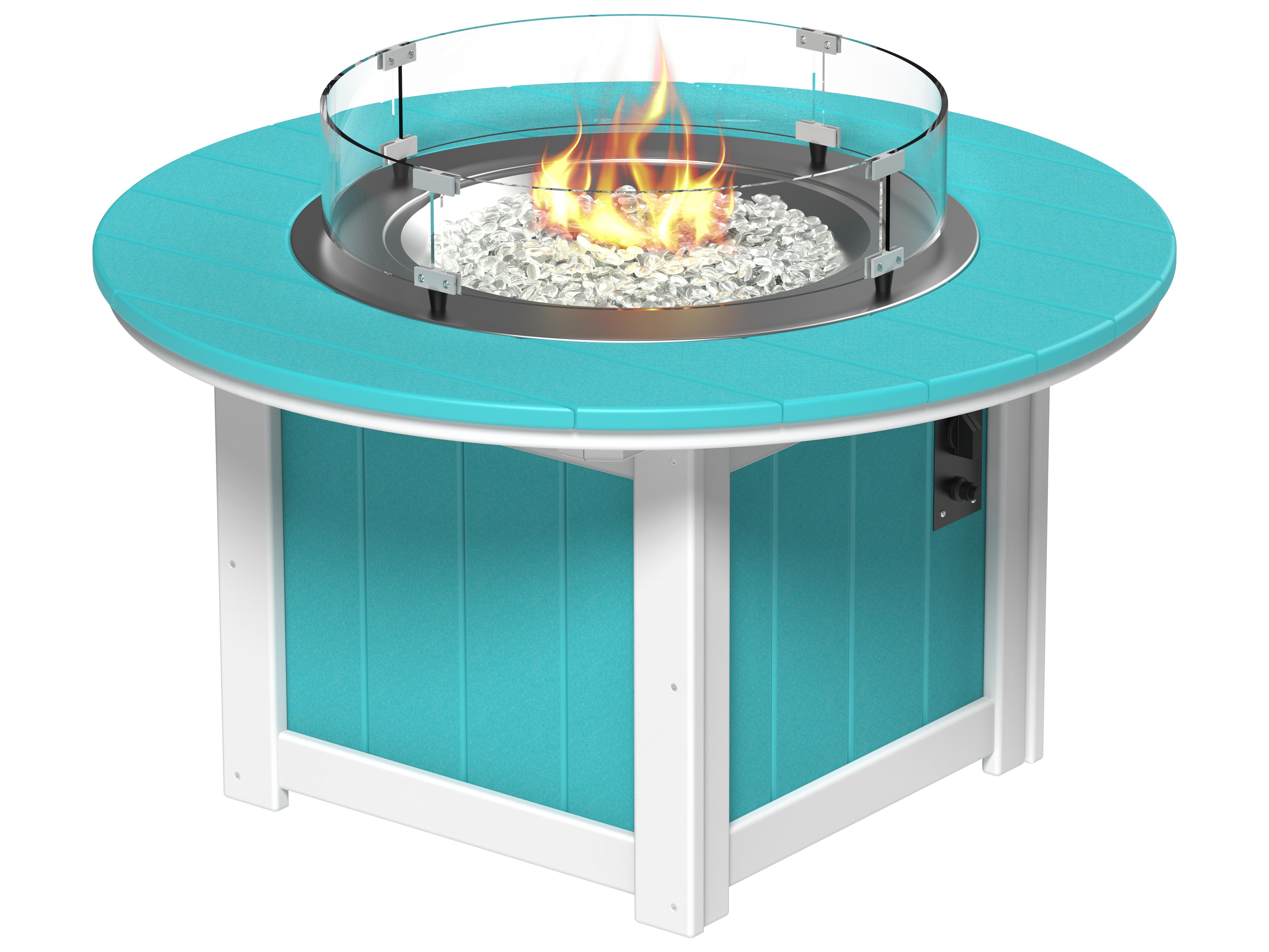 LuxCraft Recycled Plastic Lumin Round Patio Fire Pit Table