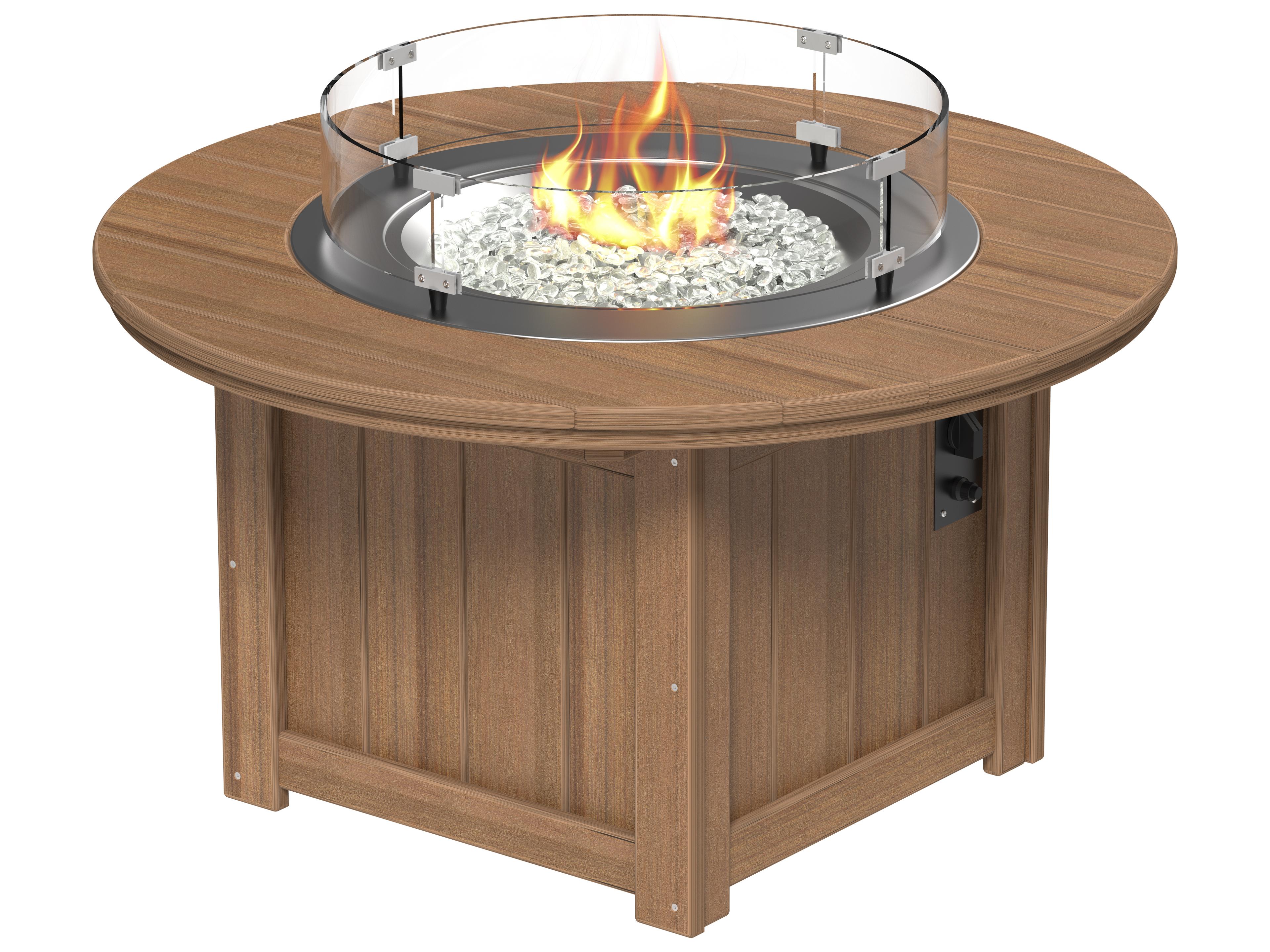 LuxCraft Recycled Plastic Lumin Round Patio Fire Pit Table
