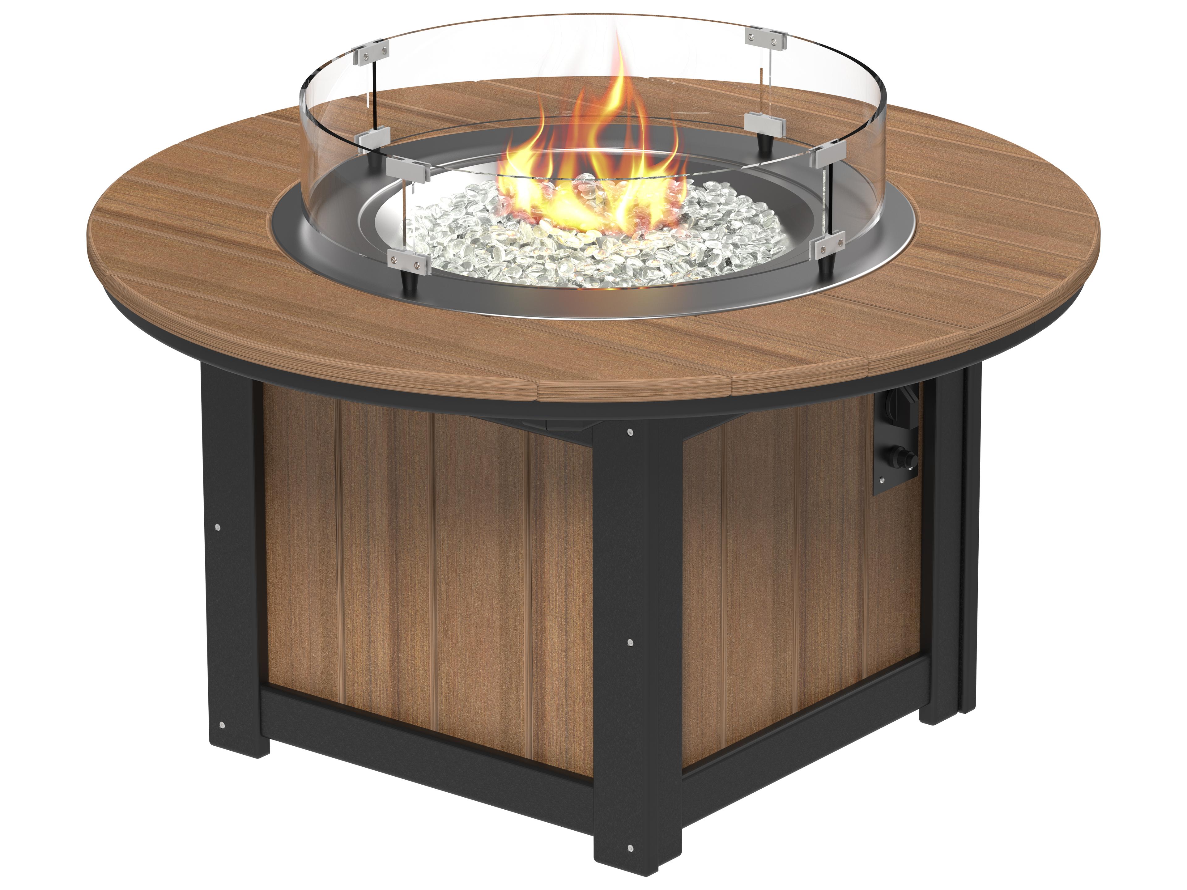 LuxCraft Recycled Plastic Lumin Round Patio Fire Pit Table