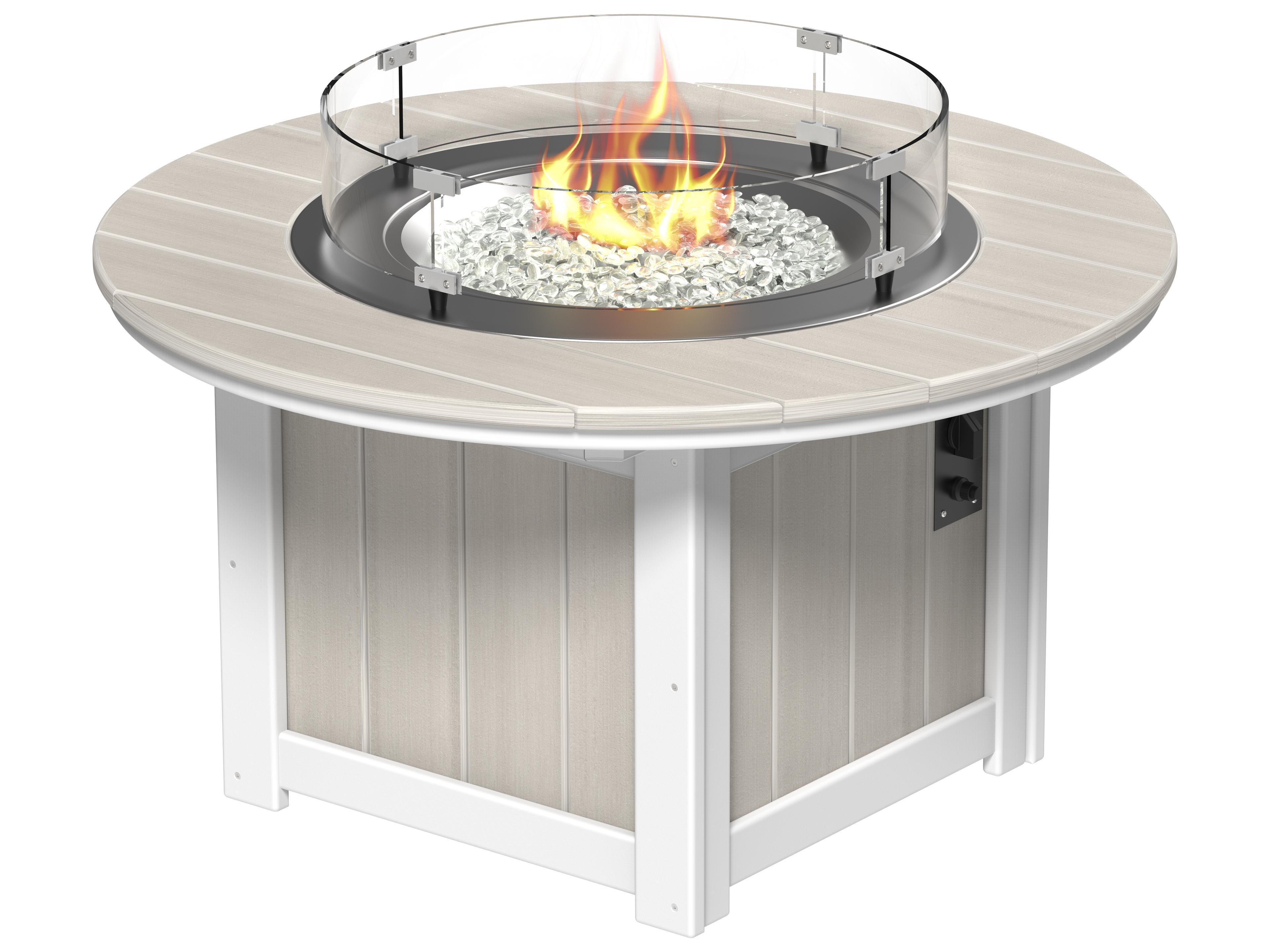 Recycled Plastic Lumin Round Patio Fire Pit Table