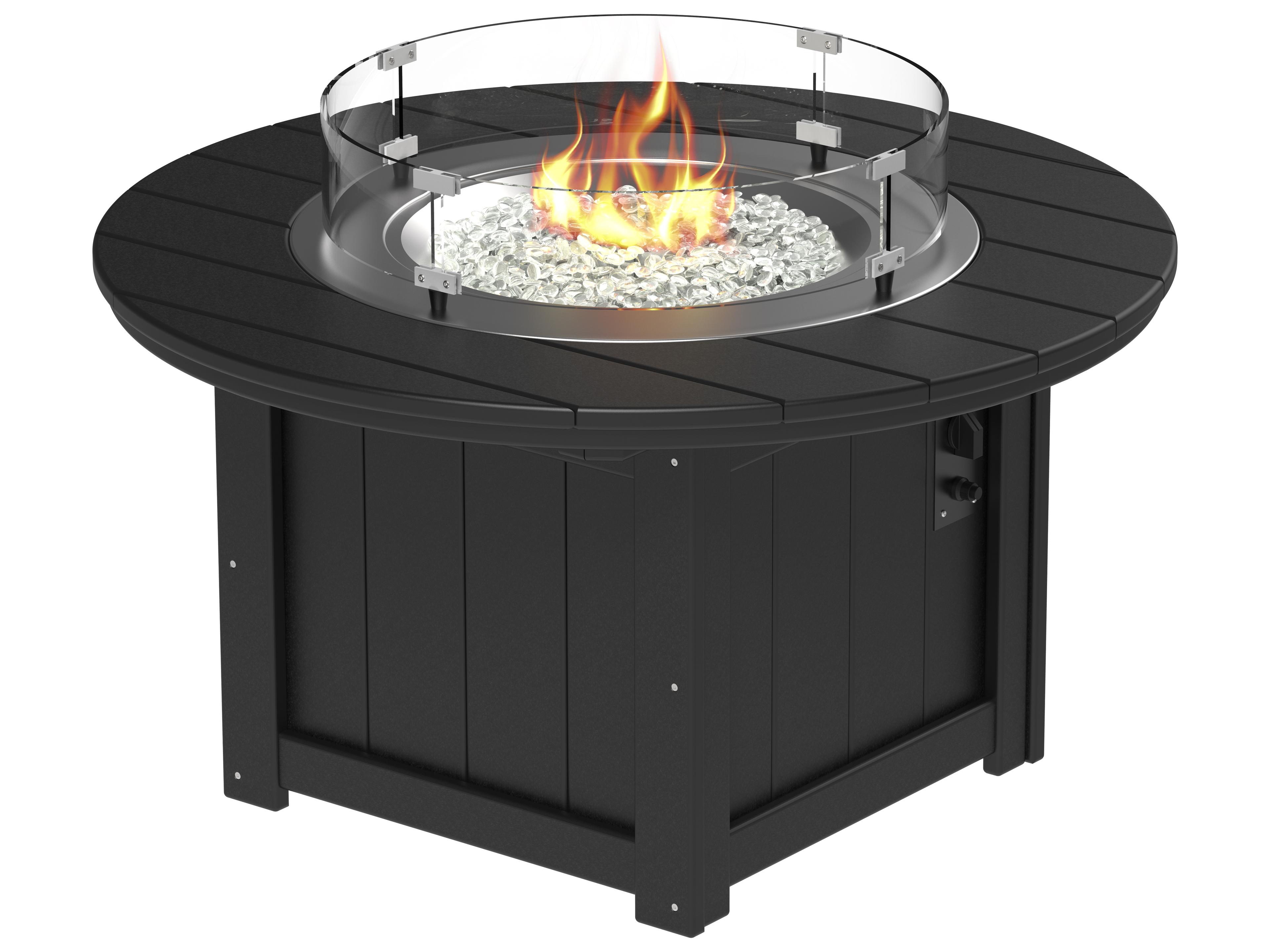 LuxCraft Recycled Plastic Lumin Round Patio Fire Pit Table