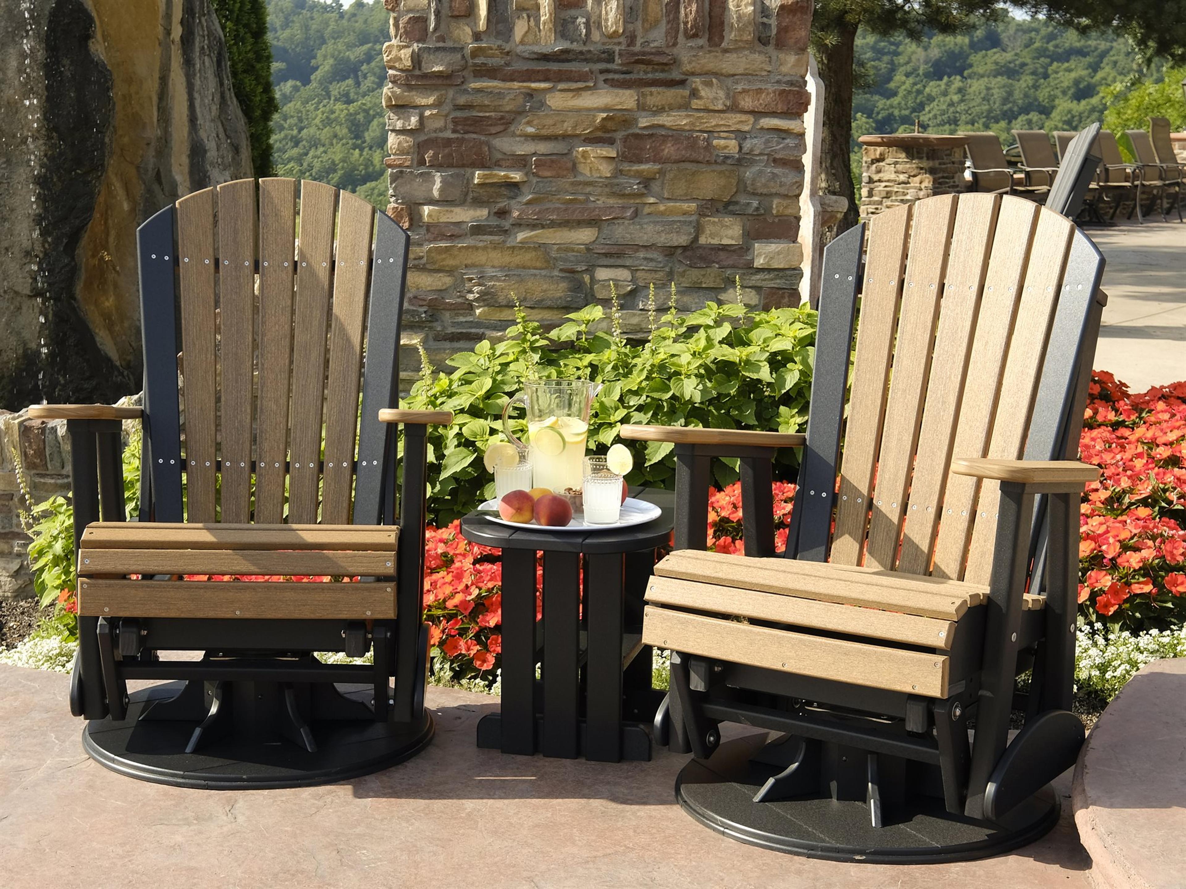 Recycled Plastic Swivel Adirondack Poly Glider Outdoor Lounge Set