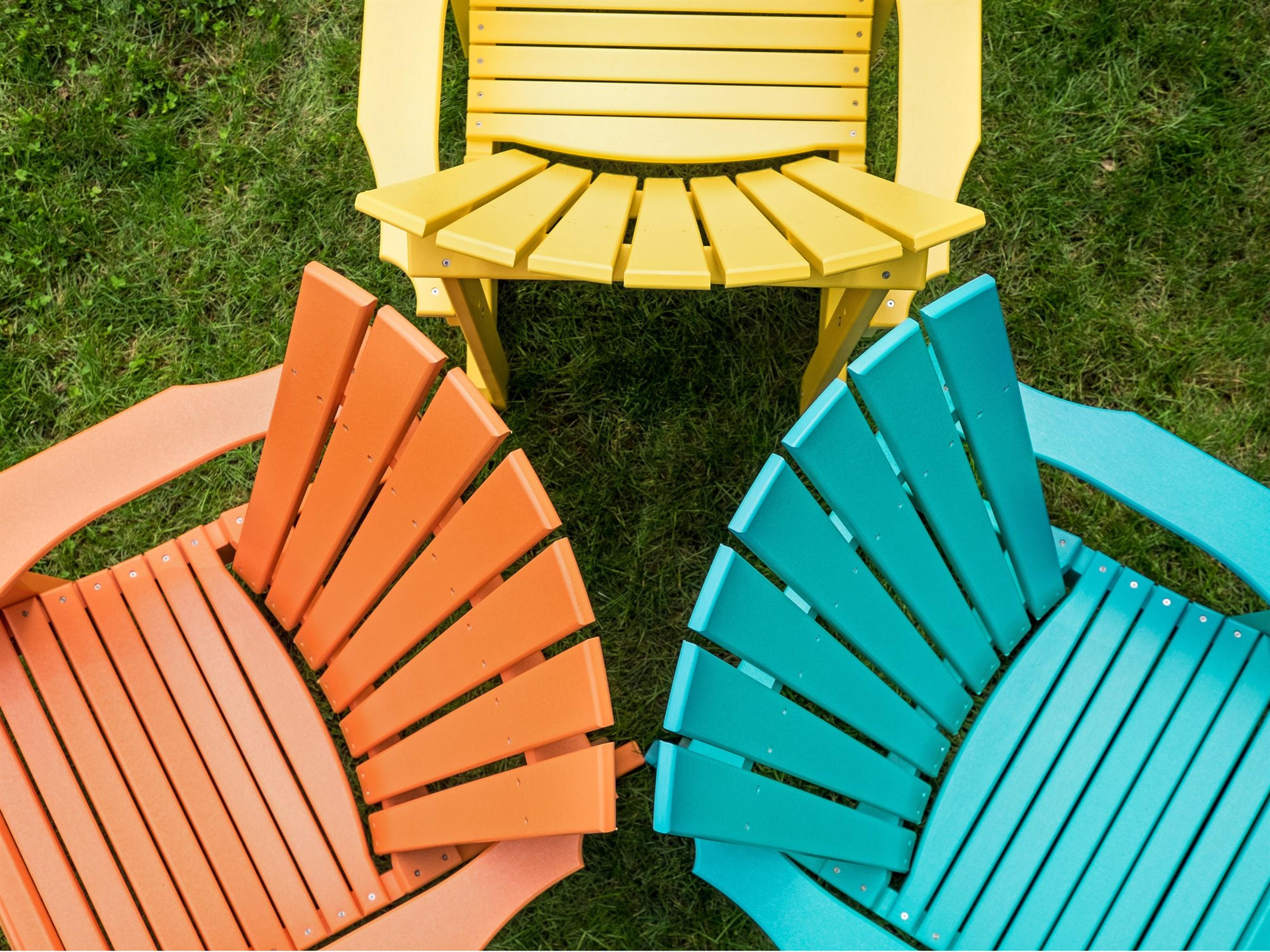 Recycled Plastic Deluxe Adirondack Chair Patio Lounge Set