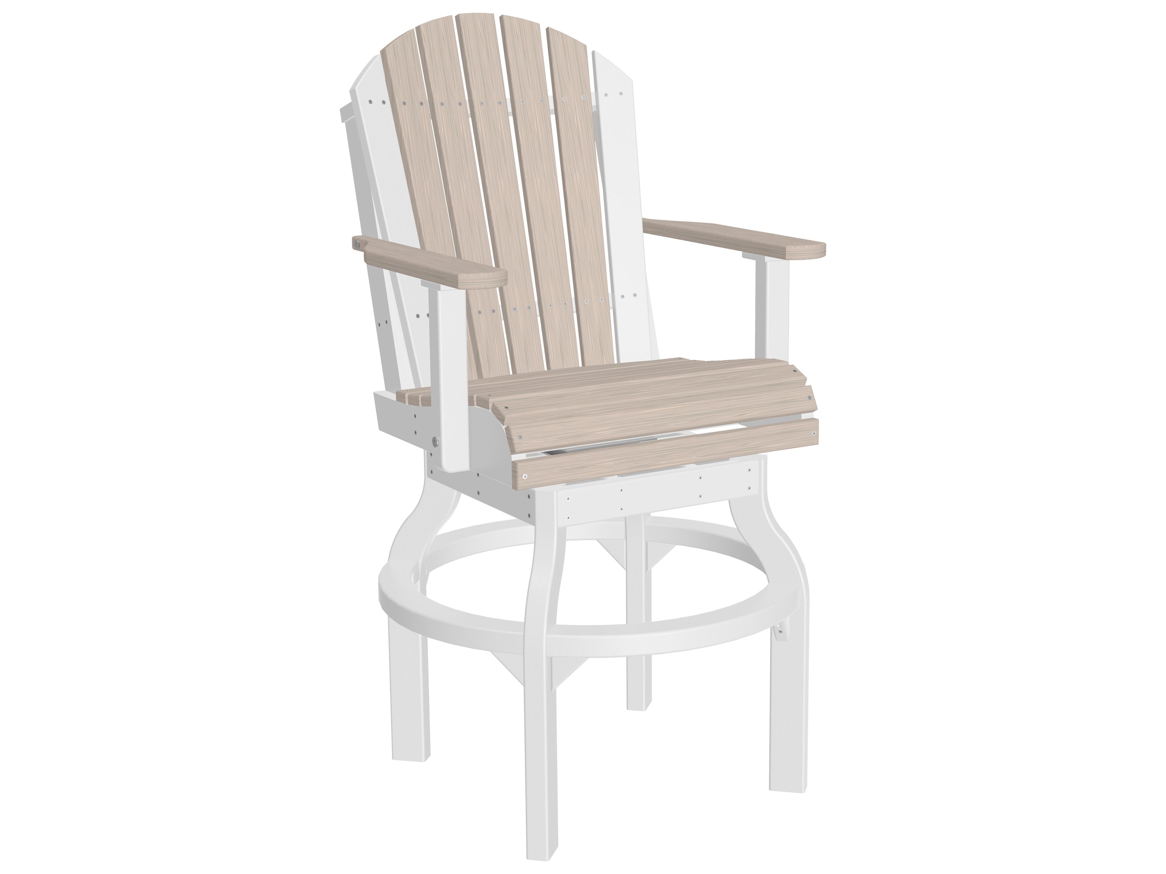 LuxCraft Recycled Plastic Adirondack Swivel Bar Height Patio Chair