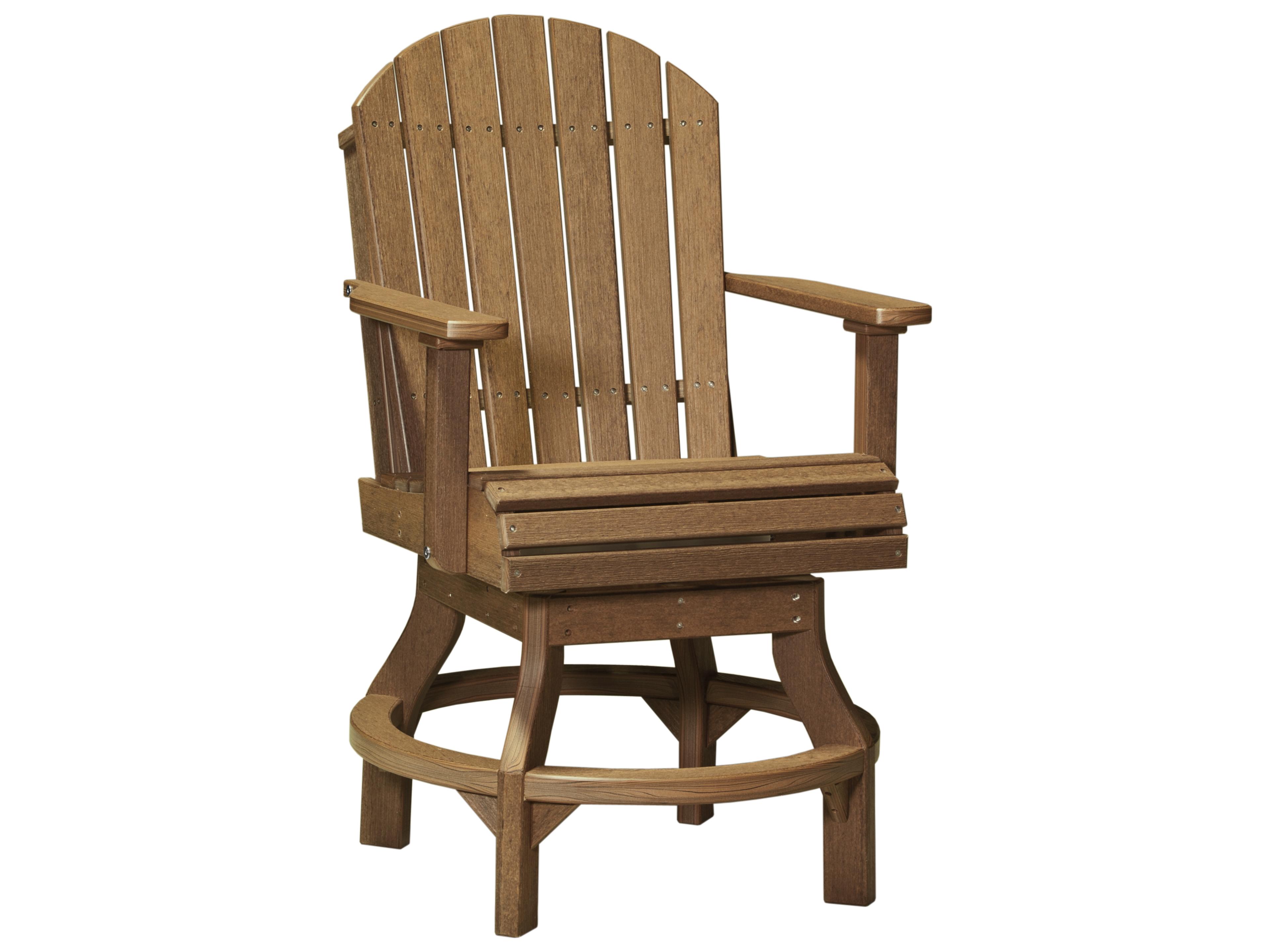 LuxCraft Recycled Plastic Adirondack Swivel Counter Height Chair
