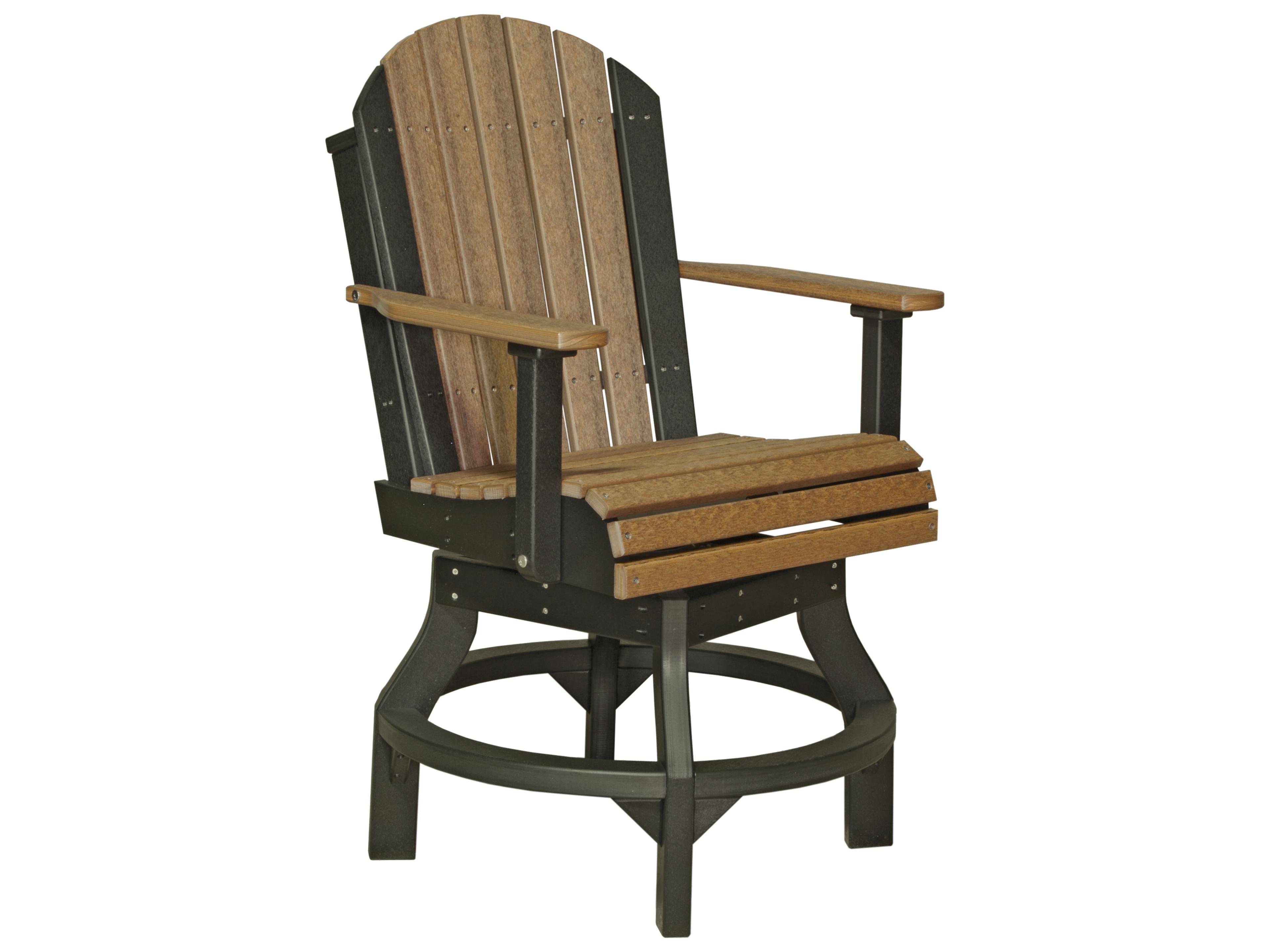 LuxCraft Recycled Plastic Adirondack Swivel Counter Height Chair