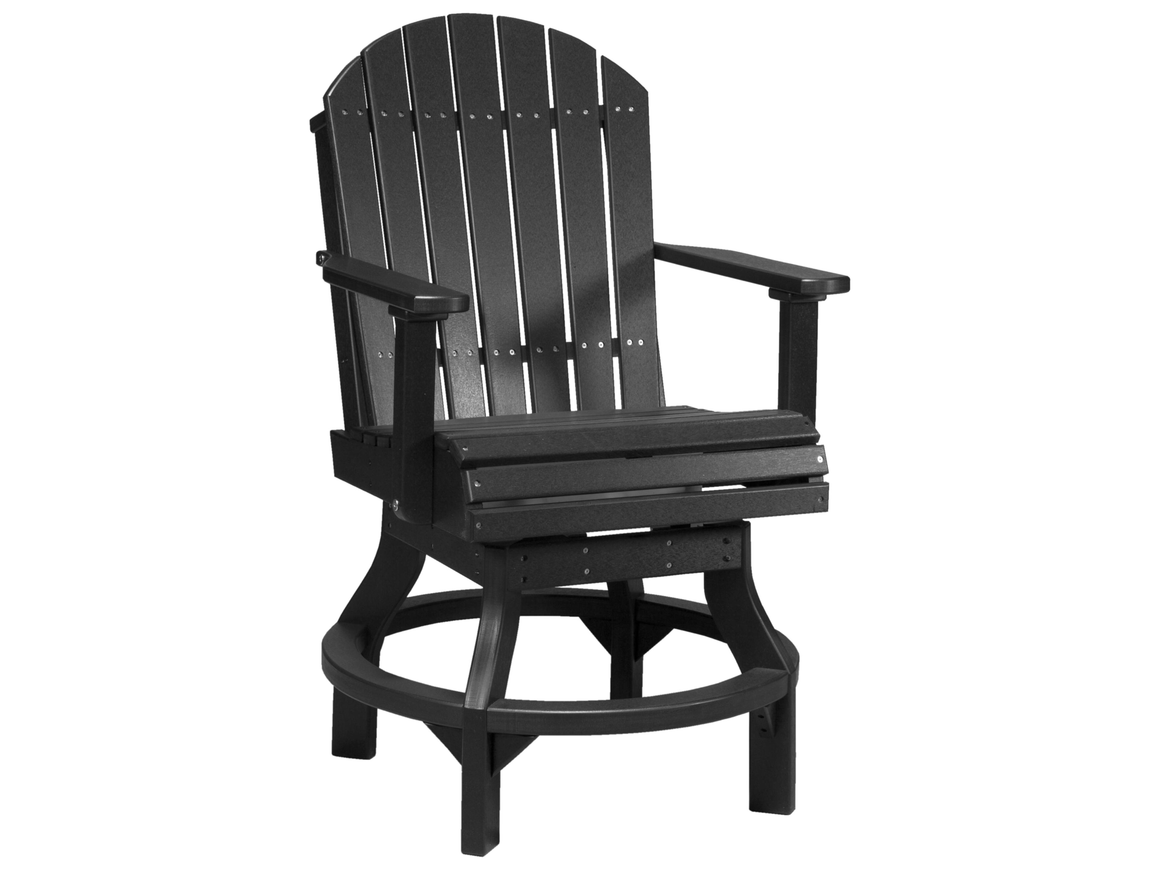 LuxCraft Recycled Plastic Adirondack Swivel Counter Height Chair