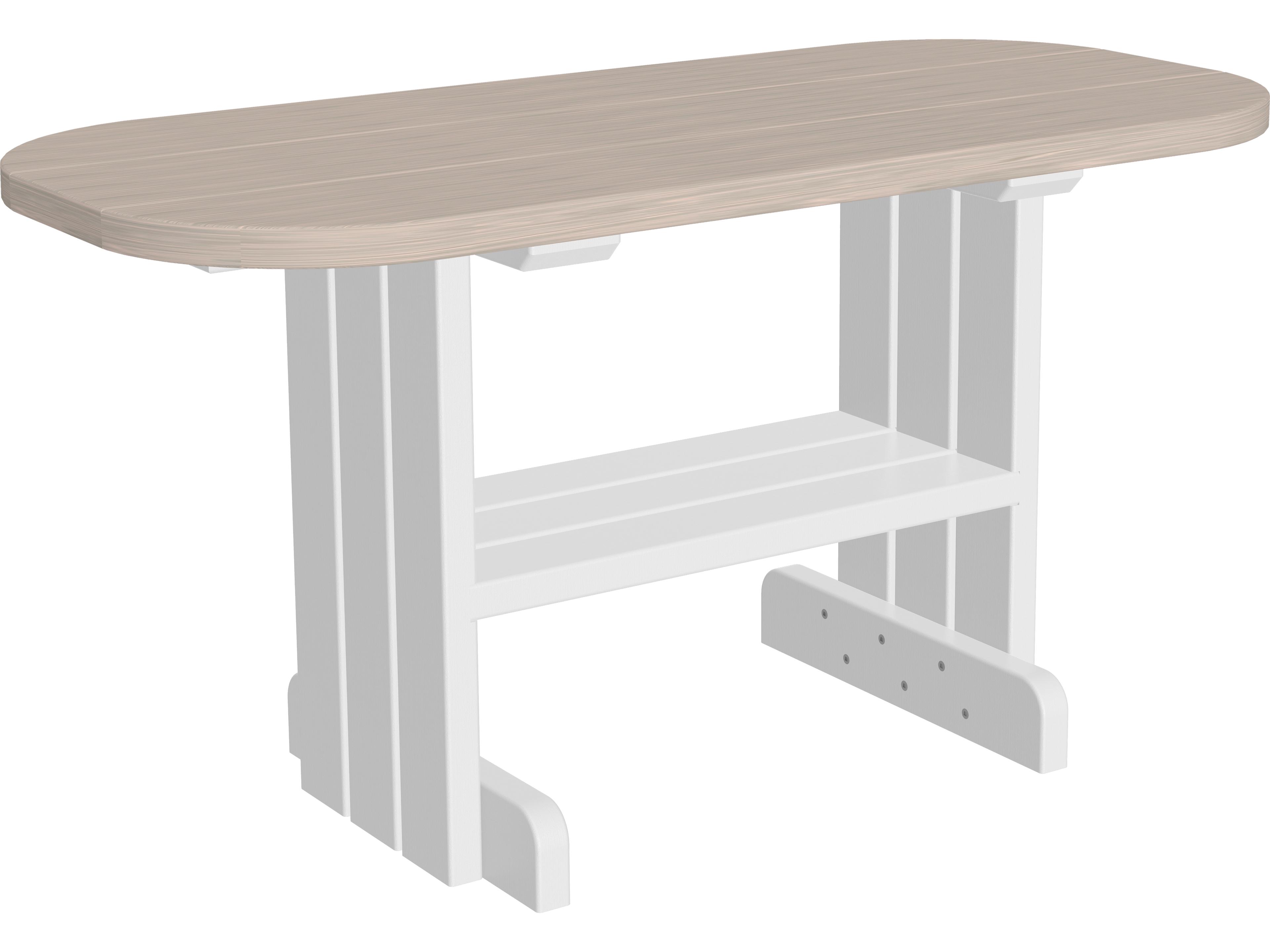 LuxCraft Recycled Plastic Oval Outdoor Patio Coffee Table