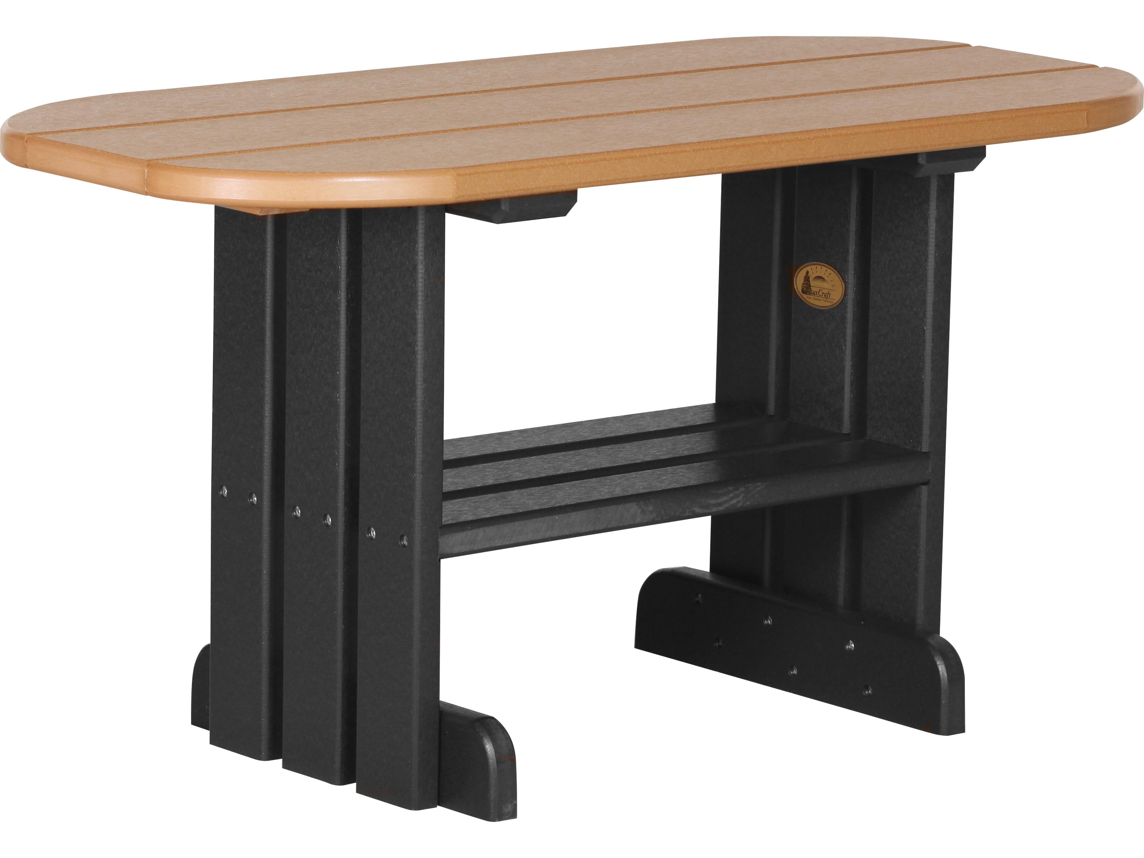 LuxCraft Recycled Plastic Oval Outdoor Patio Coffee Table