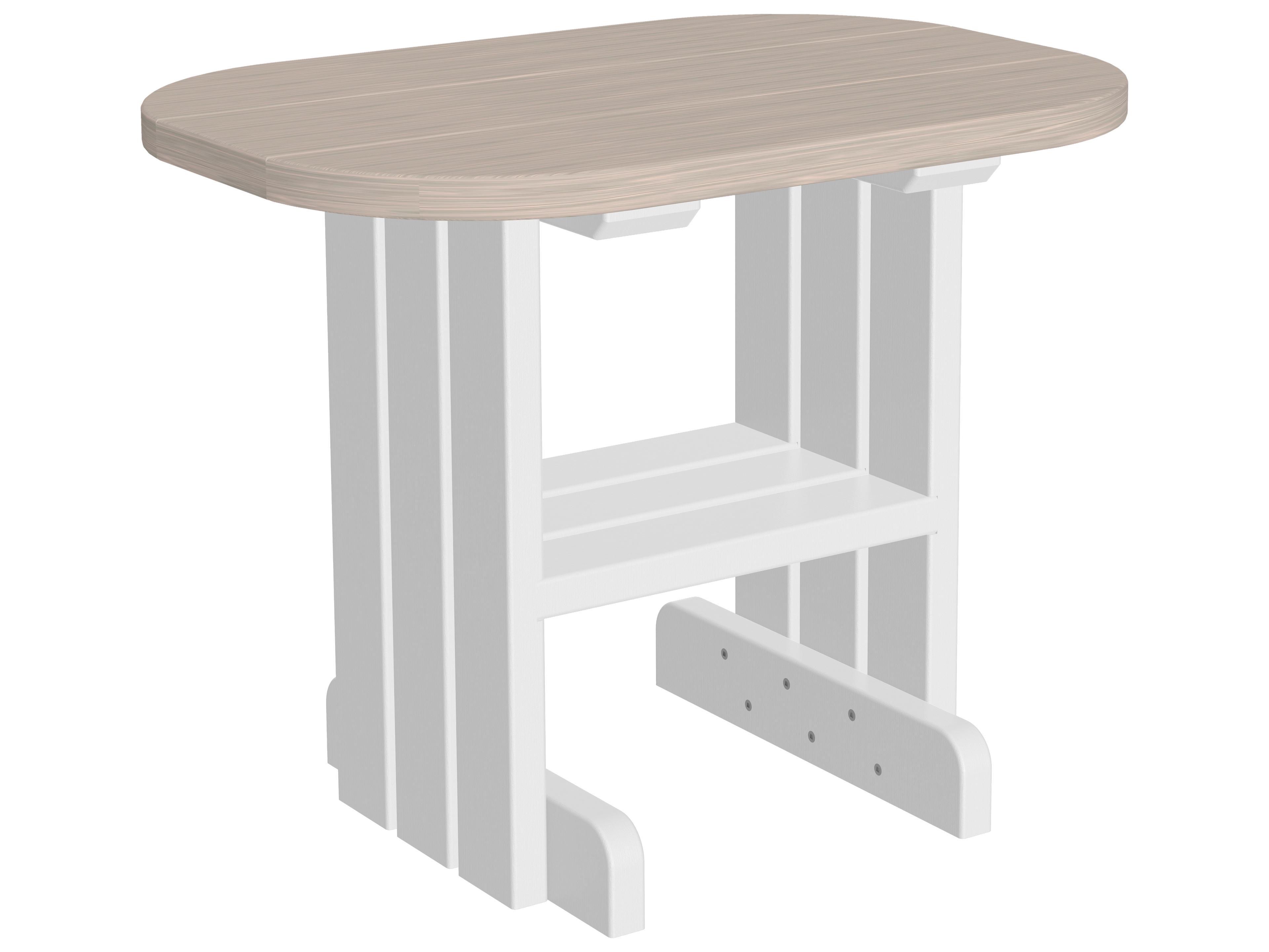 LuxCraft Recycled Plastic Oval Outdoor Patio End Table