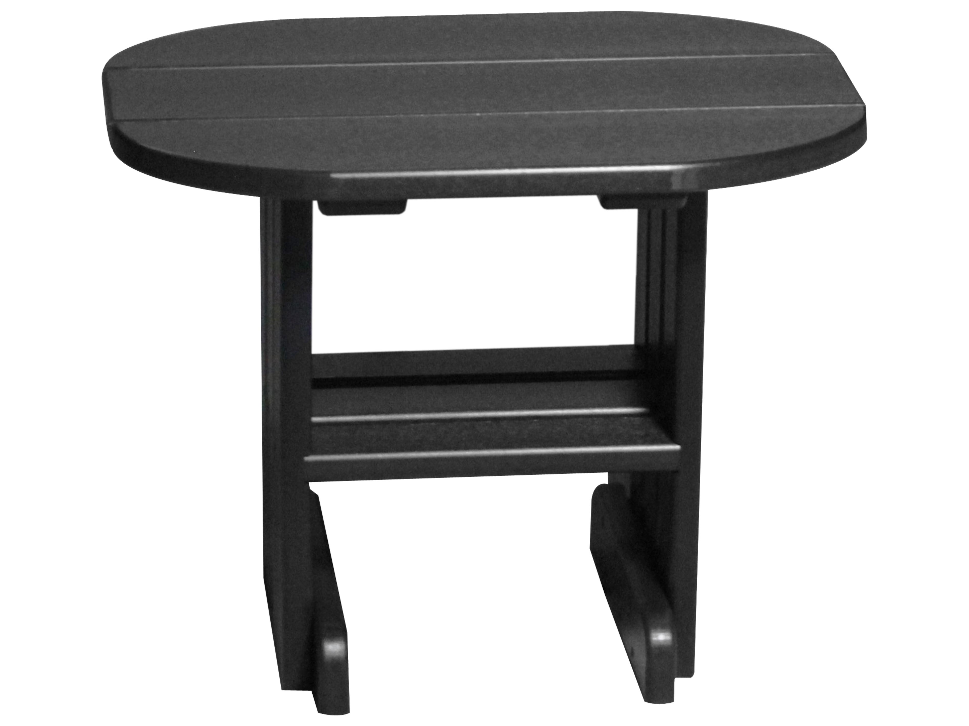 LuxCraft Recycled Plastic Oval Outdoor Patio End Table