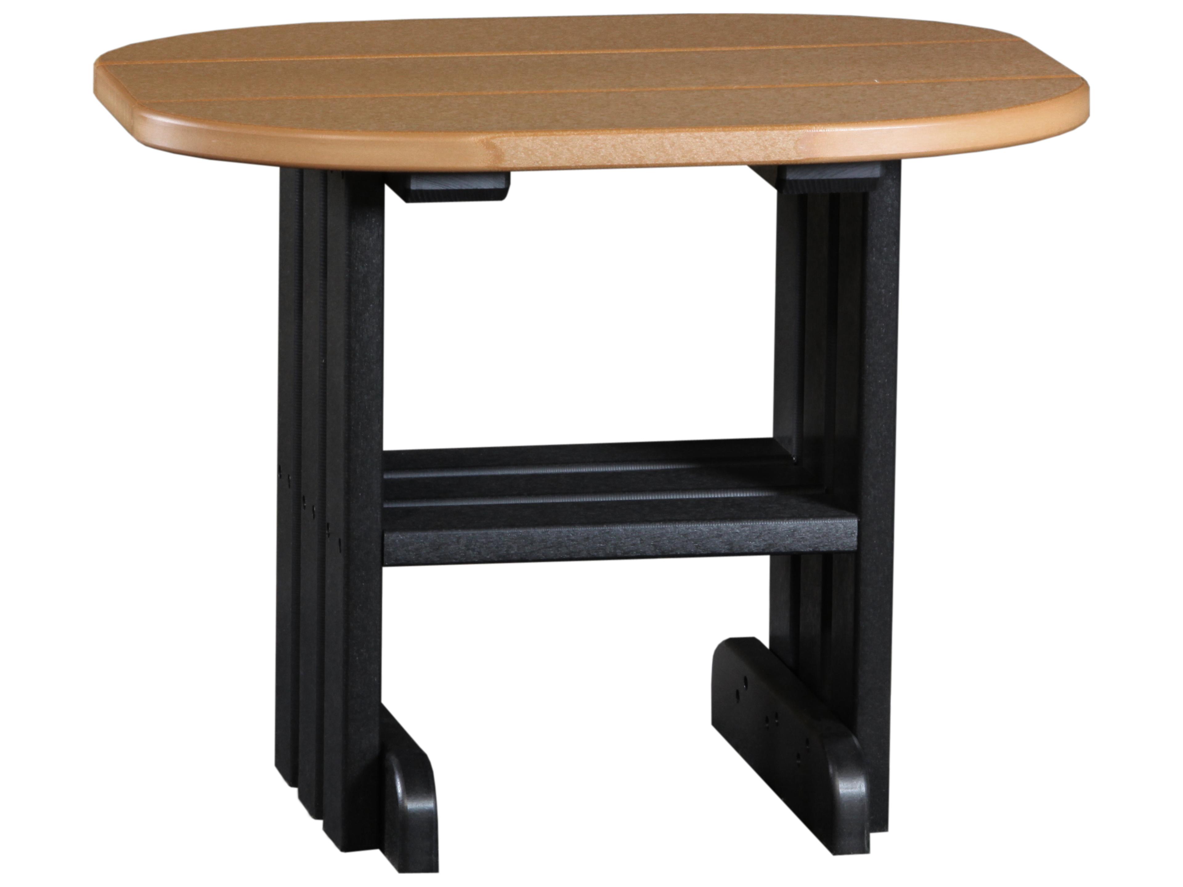 LuxCraft Recycled Plastic Oval Outdoor Patio End Table