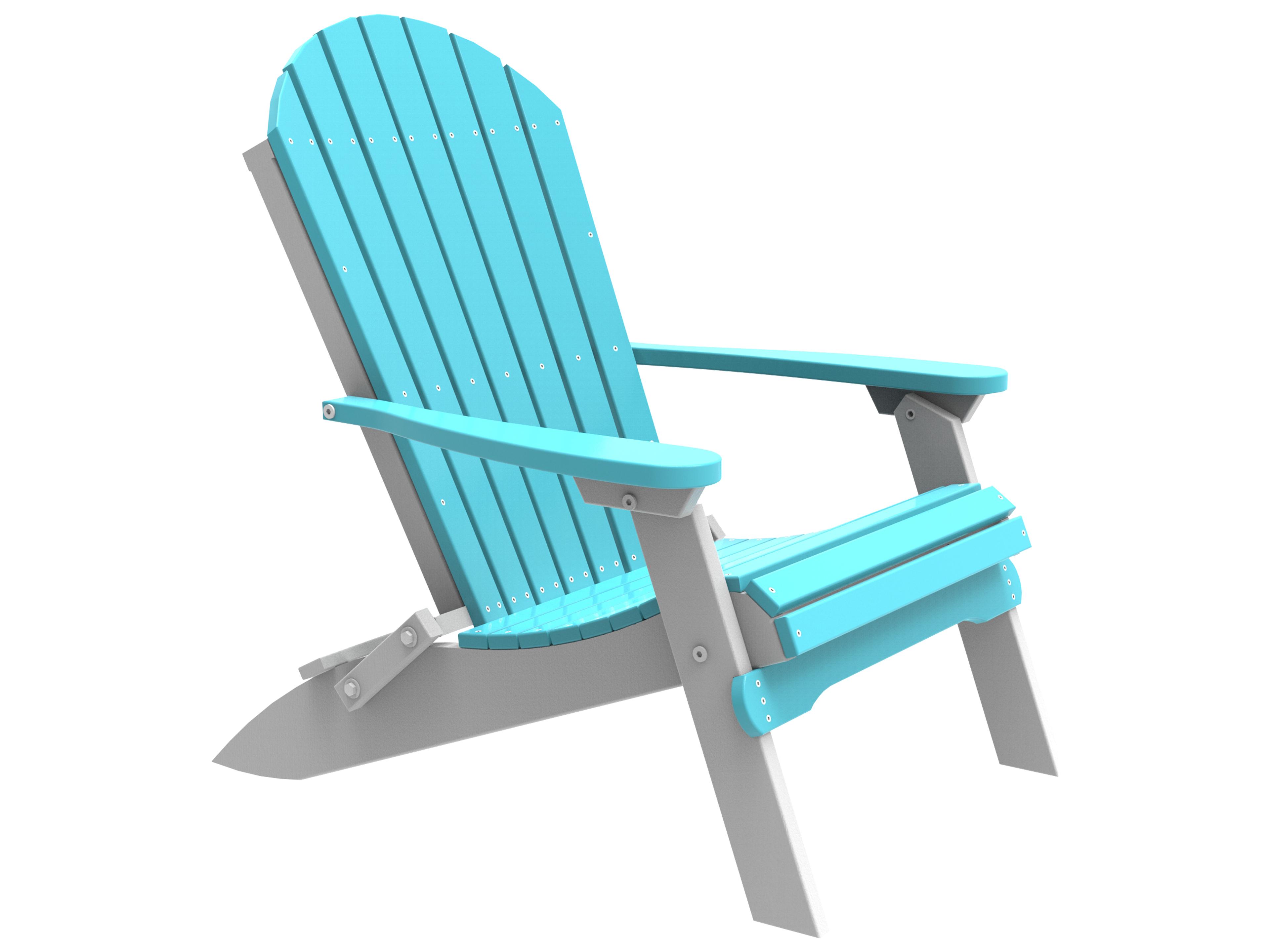 LuxCraft Recycled Plastic Folding Patio Adirondack Chair