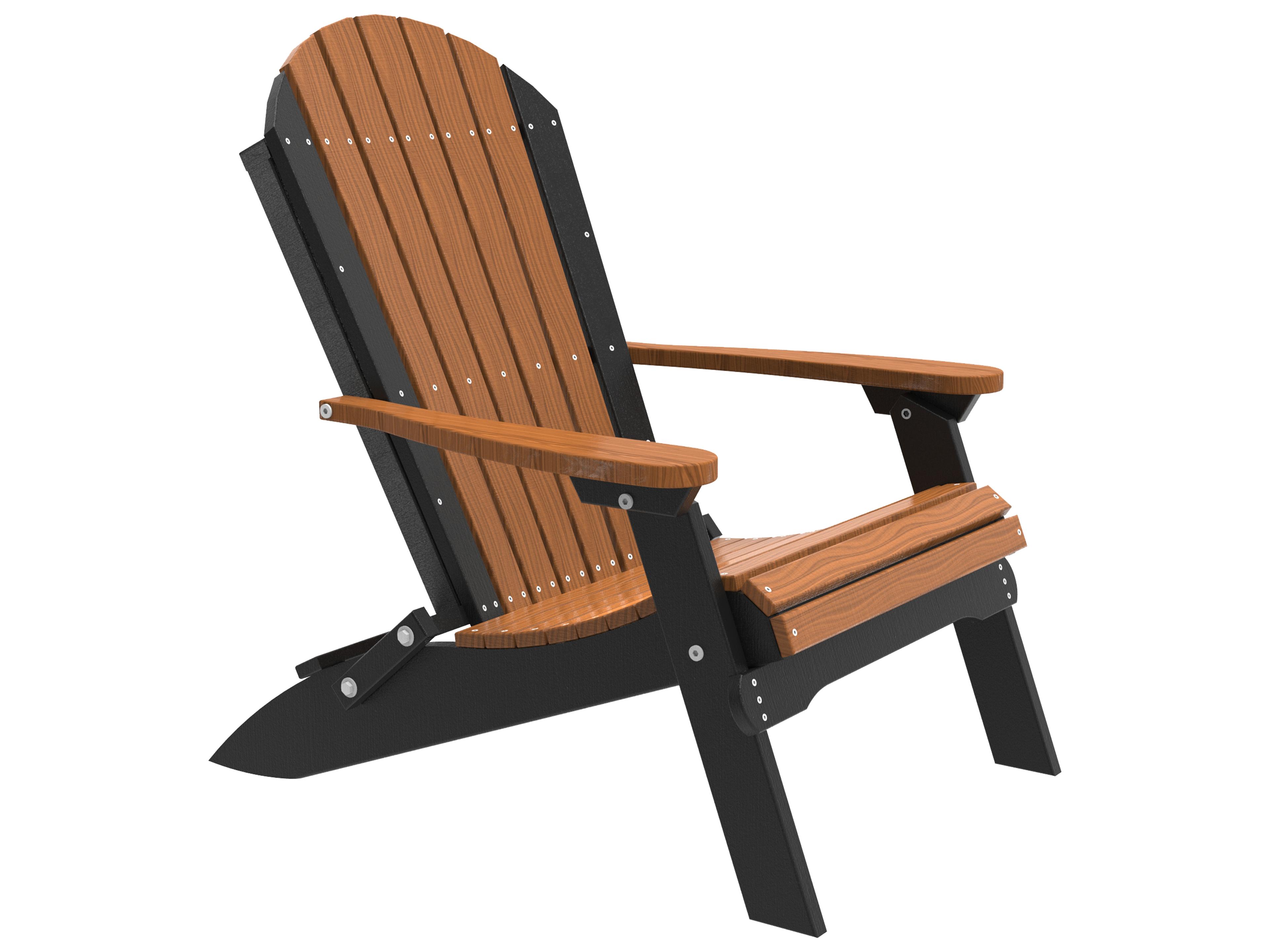 LuxCraft Recycled Plastic Folding Patio Adirondack Chair