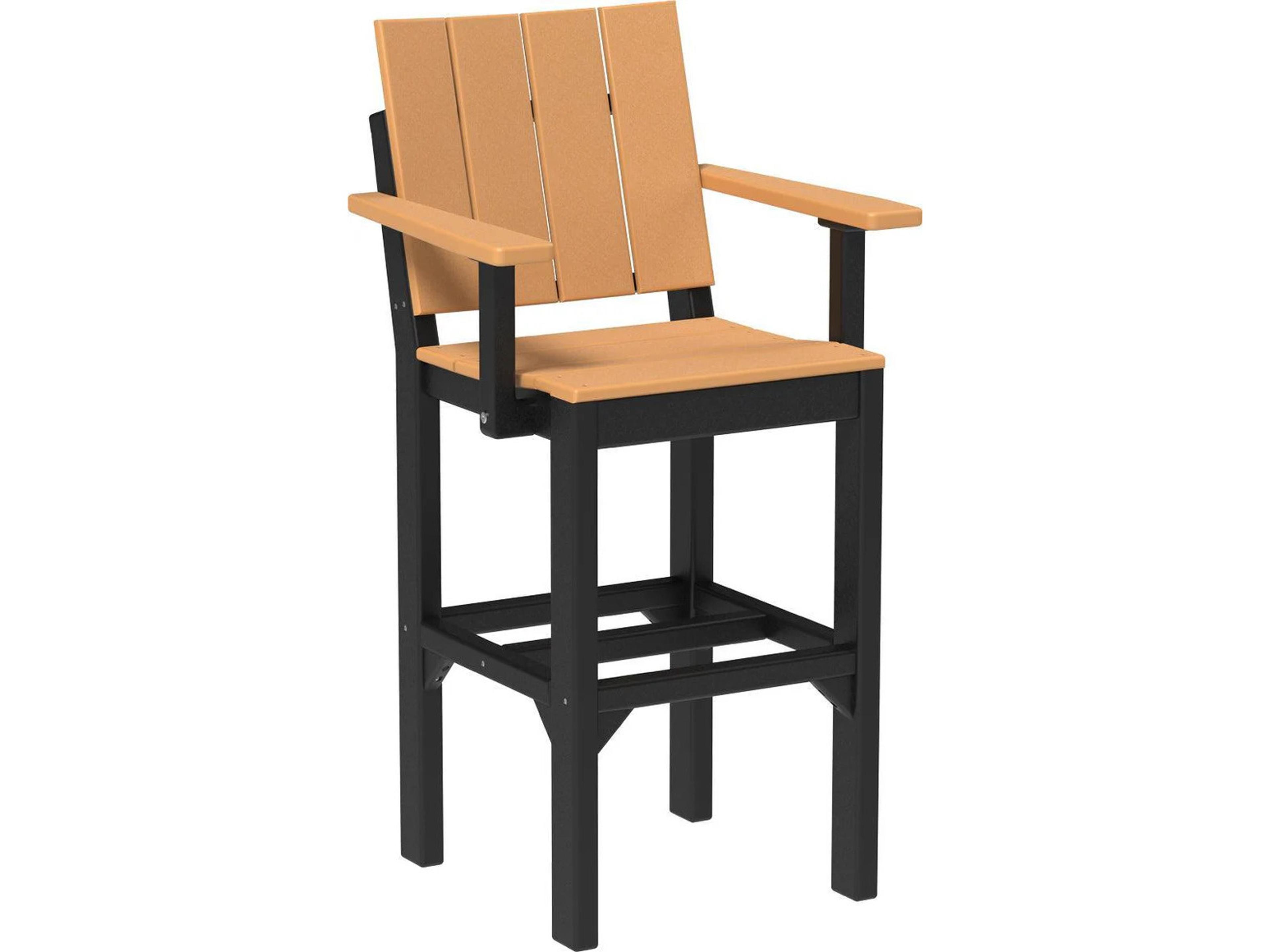 LuxCraft Recycled Plastic Urban Bar Height Arm Chair