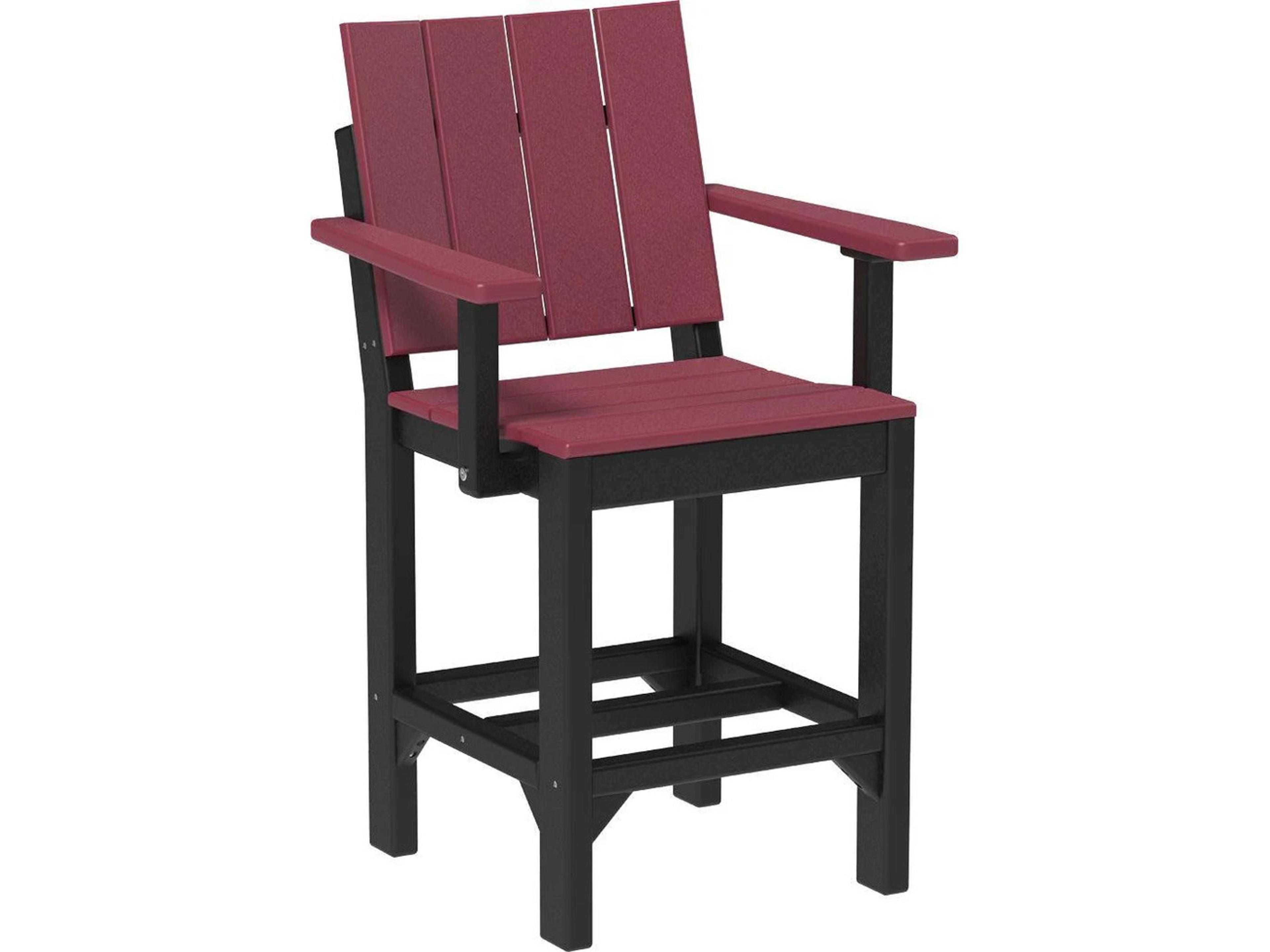 LuxCraft Recycled Plastic Urban Counter Height Arm Chair