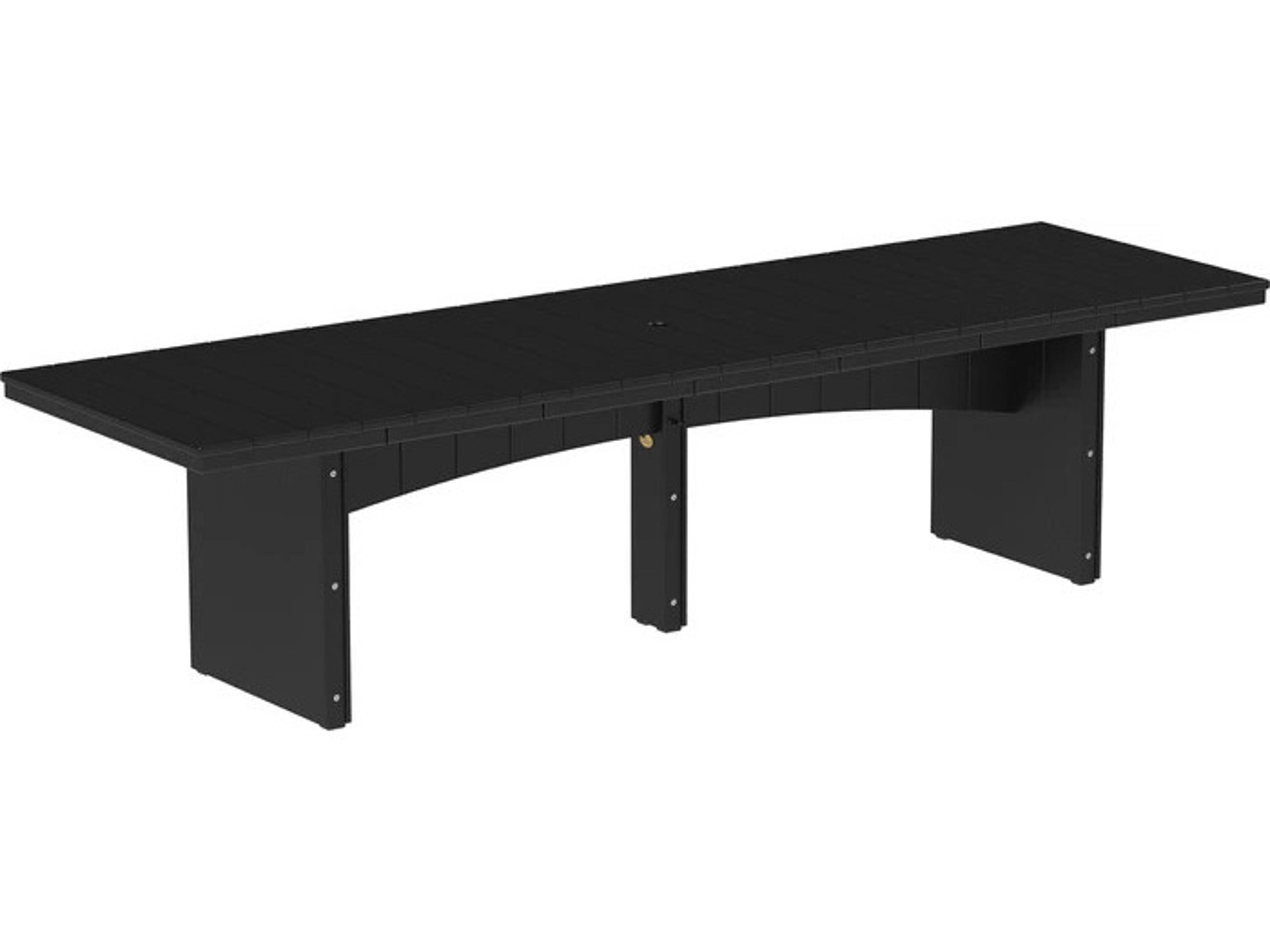 LuxCraft Recycled Plastic Urban 3' x 10' Rectangular Bar Height Table with Umbrella Hole