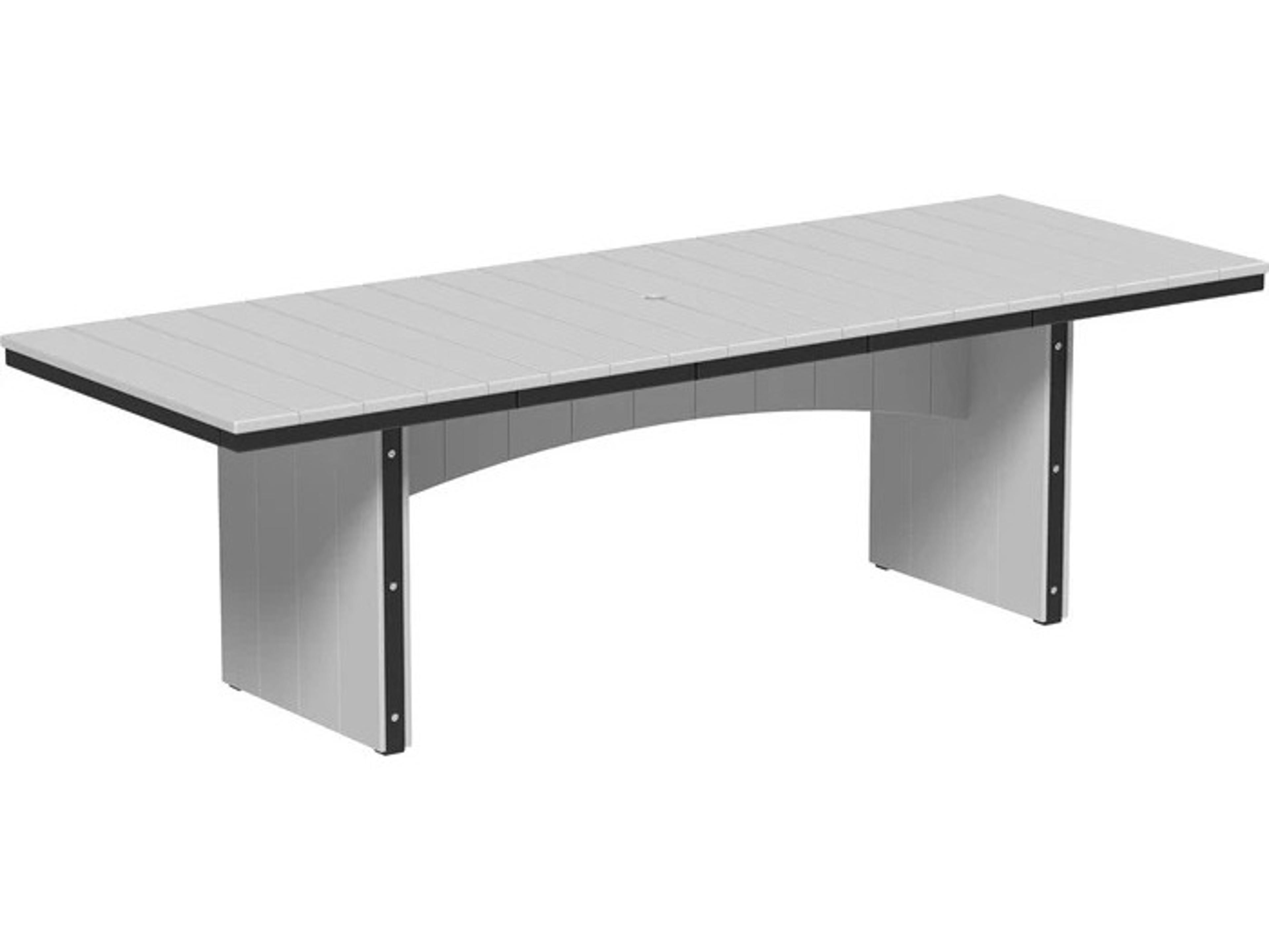 LuxCraft Recycled Plastic Urban 3' x 8' Rectangular Bar Height Table with Umbrella Hole