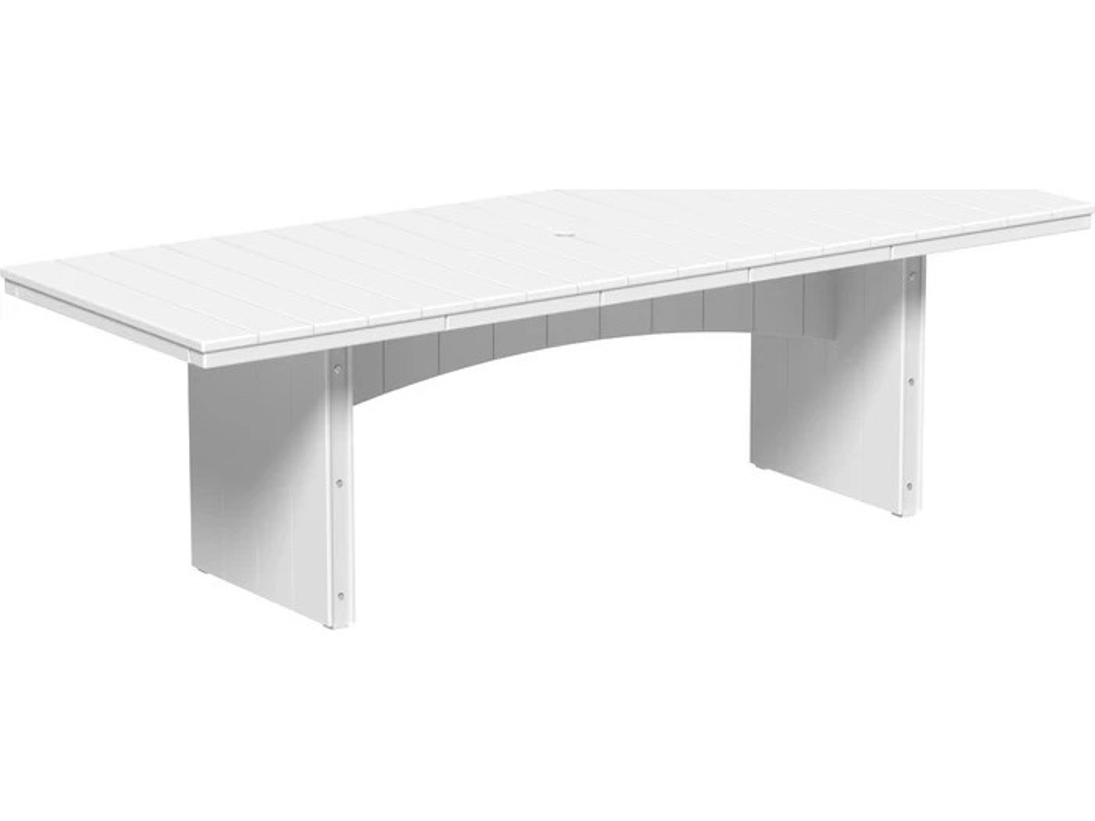 LuxCraft Recycled Plastic Urban 3' x 8' Rectangular Counter Height Table with Umbrella Hole