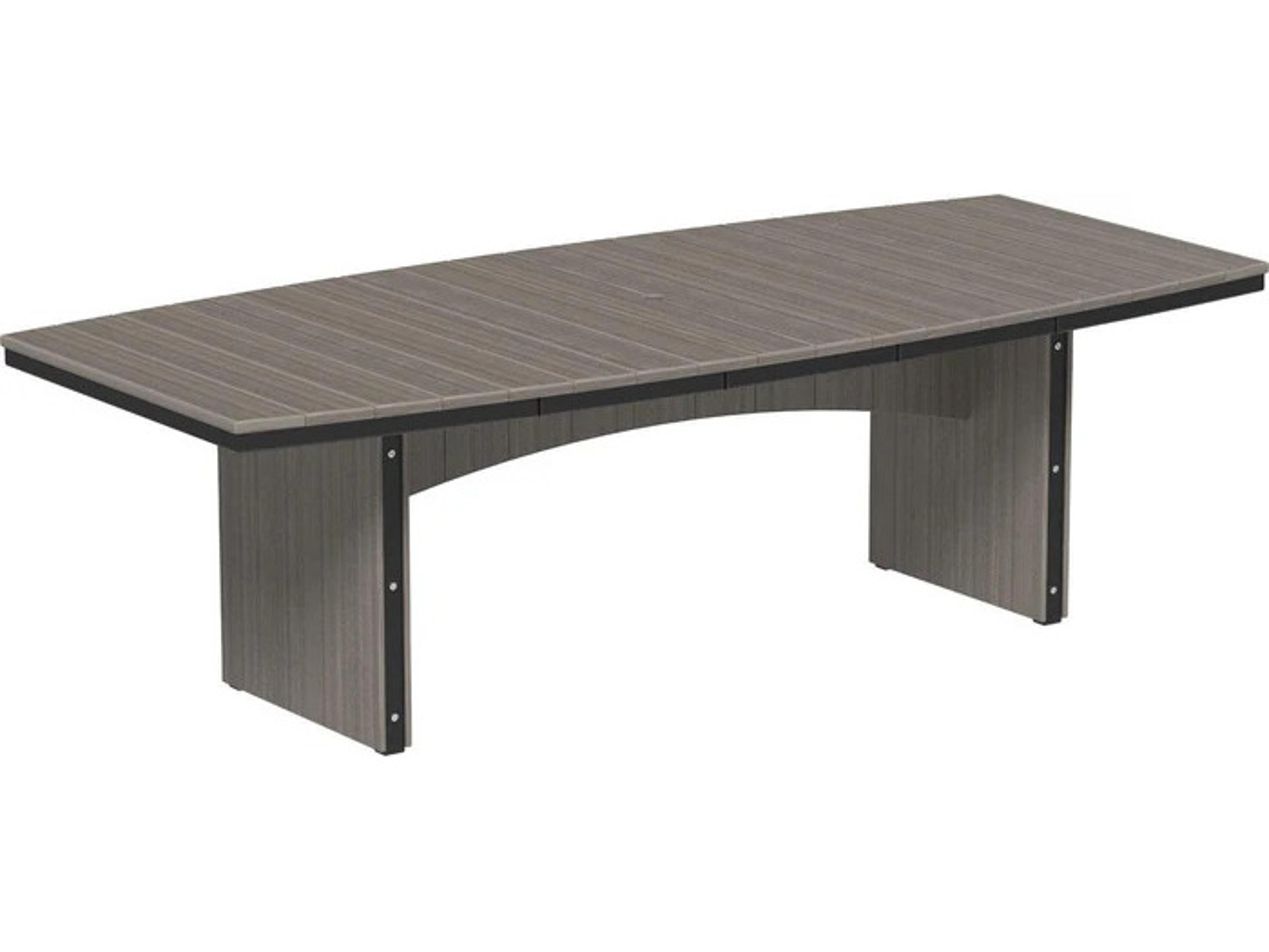 LuxCraft Recycled Plastic Urban 4' x 8' Oval Dining Height Table with Umbrella Hole