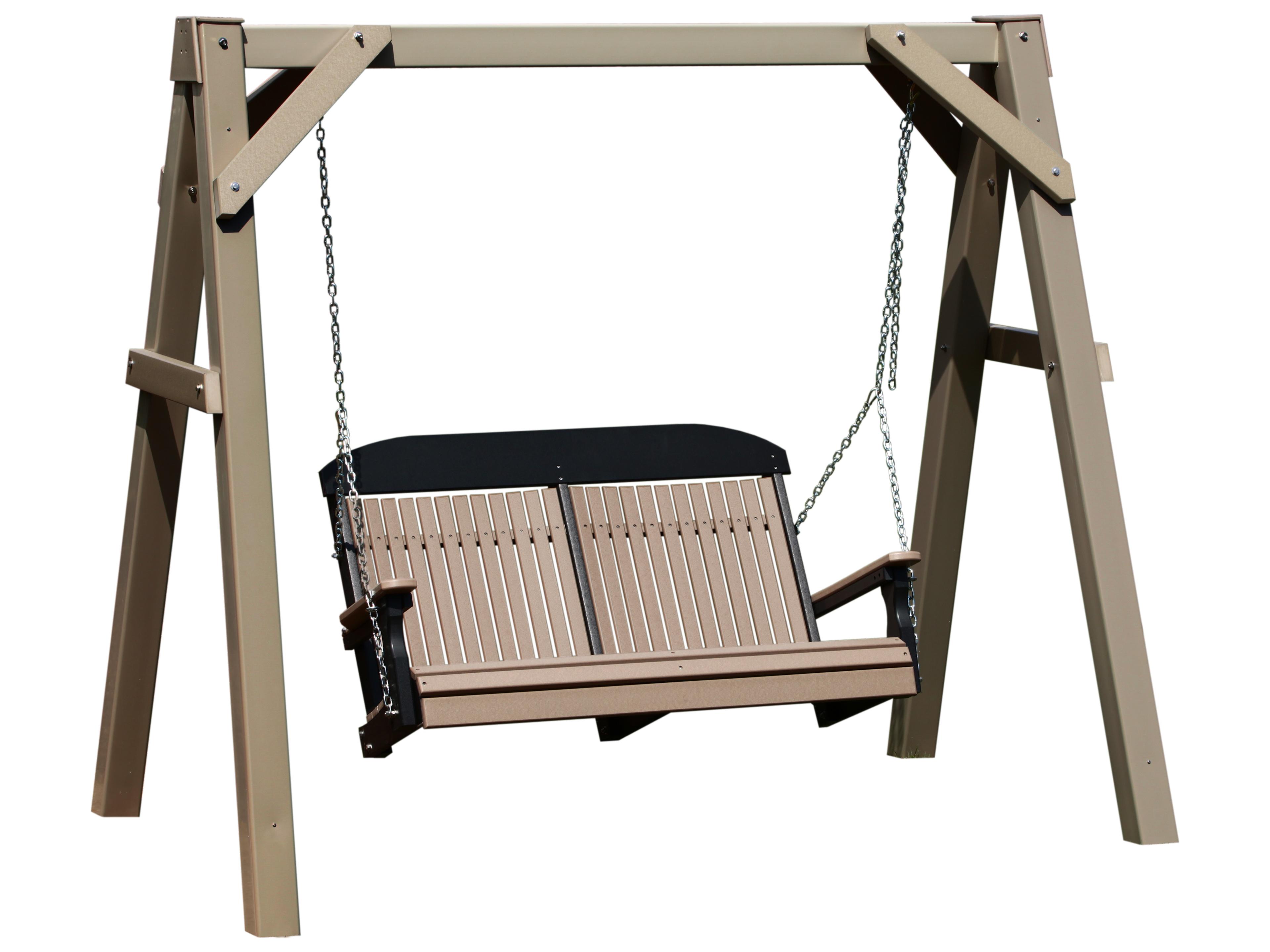 A-Frame Vinyl Patio Swing Stand - Clay