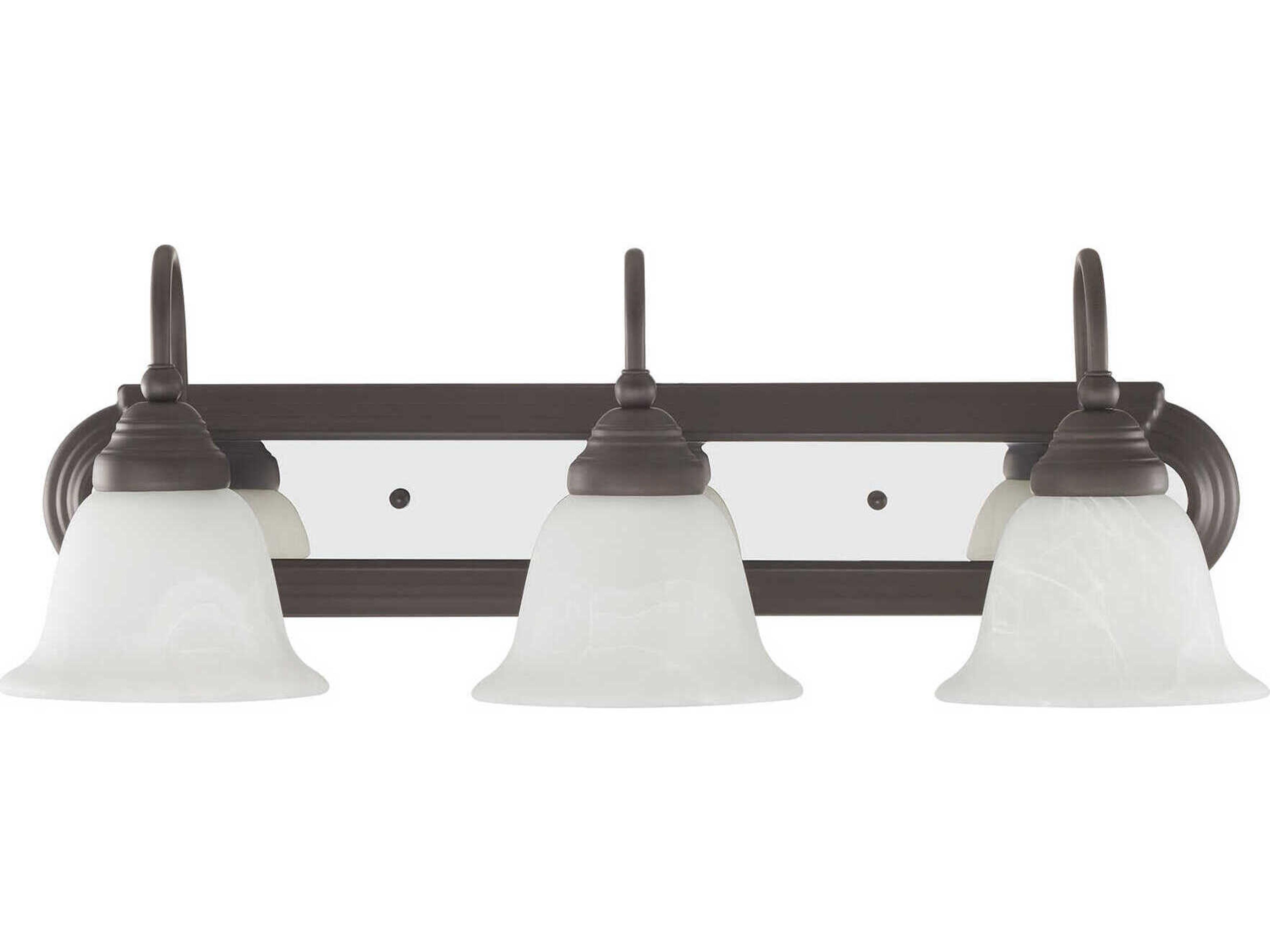 Livex Lighting Belmont 3-Light Bronze Chrome Glass Vanity Light