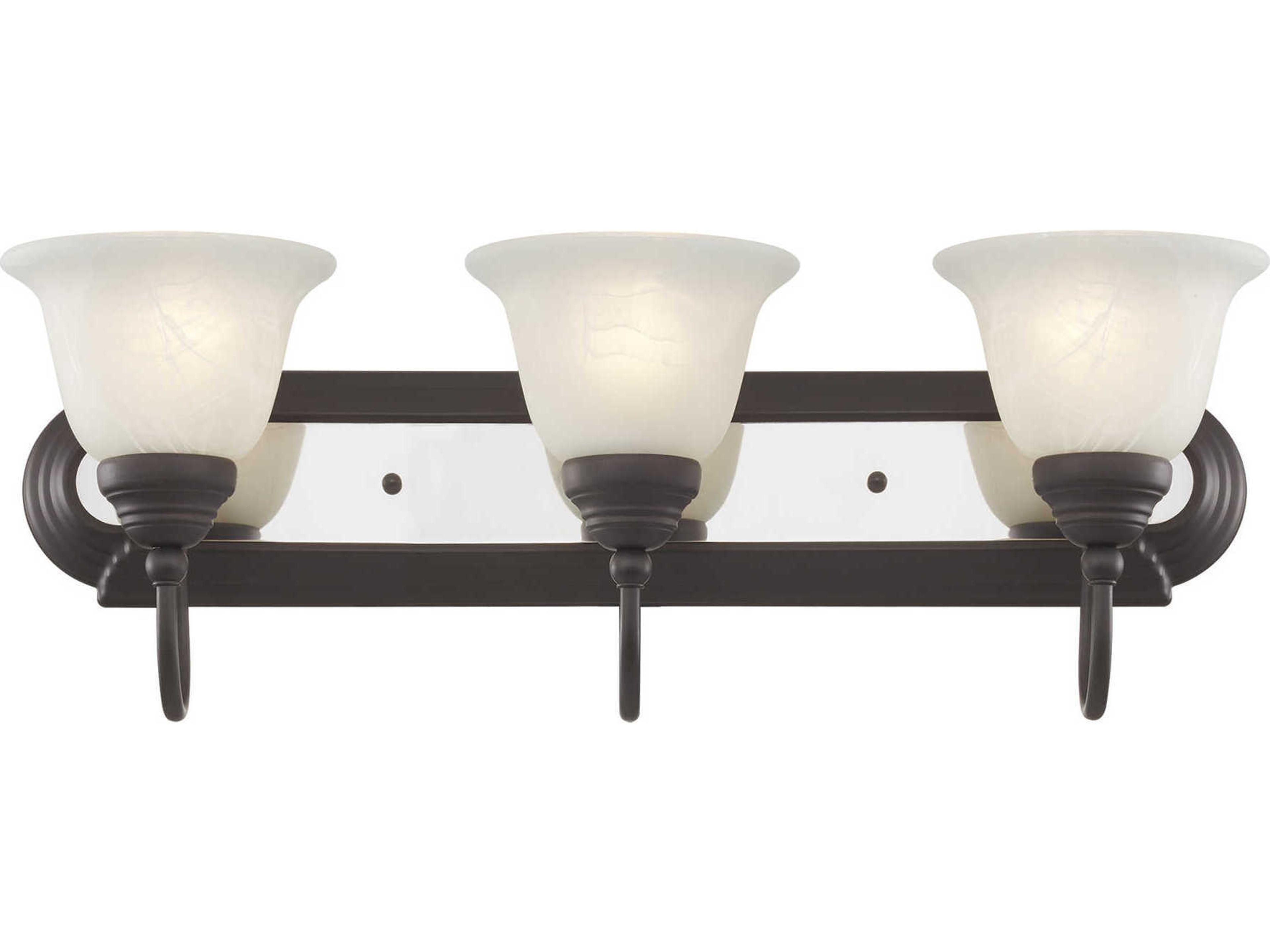 Livex Lighting Belmont 3-Light Bronze Chrome Glass Vanity Light