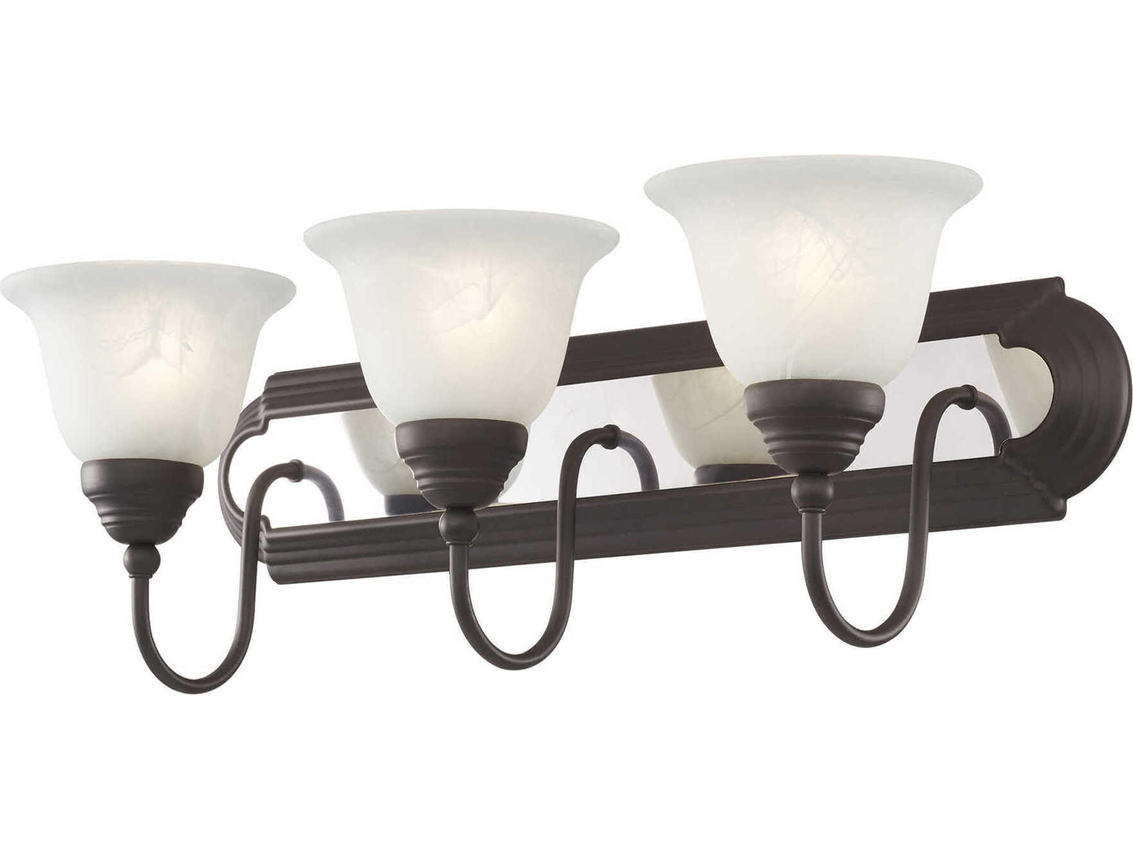 Livex Lighting Belmont 3-Light Bronze Chrome Glass Vanity Light