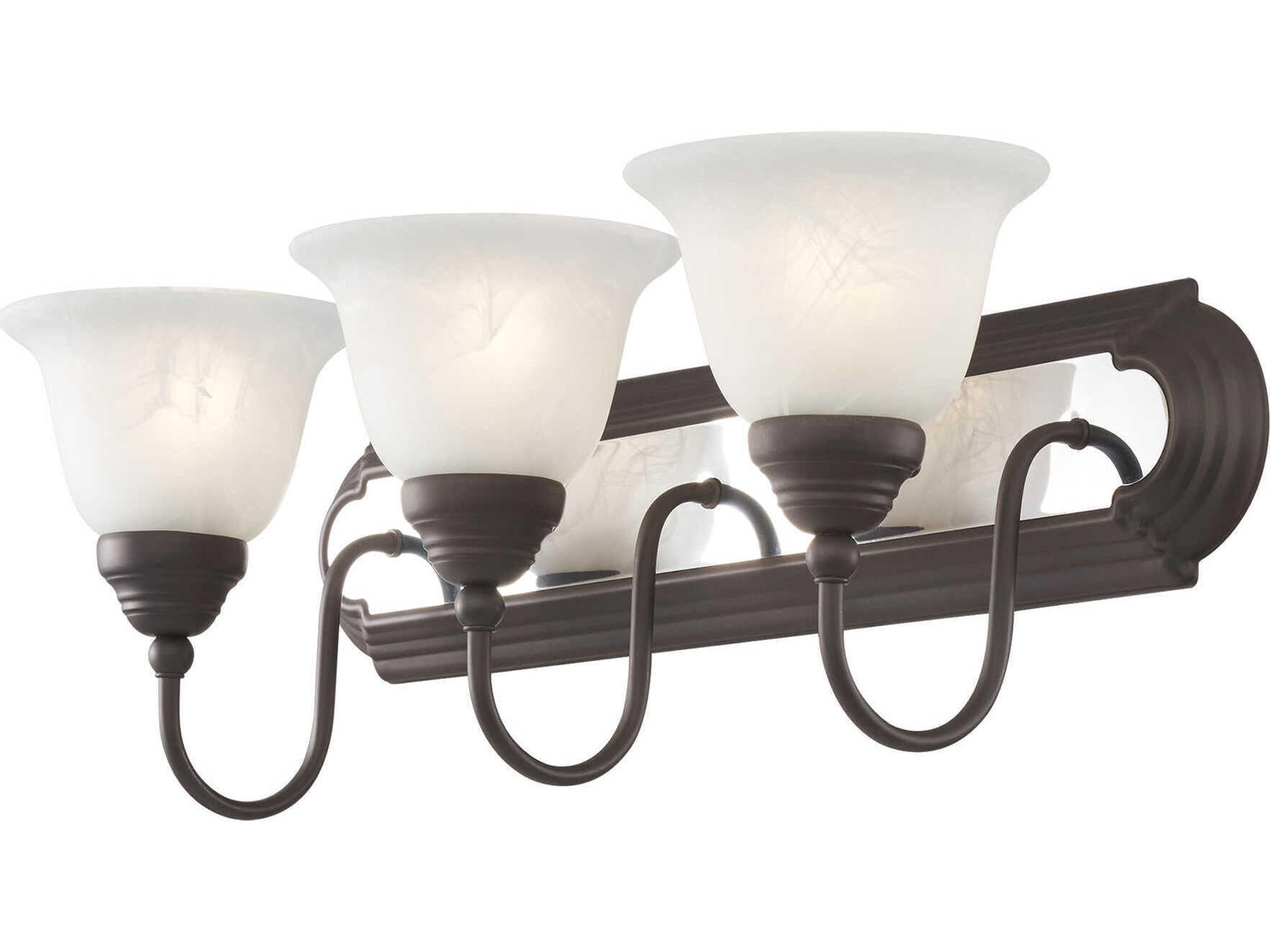 Livex Lighting Belmont 3-Light Bronze Chrome Glass Vanity Light