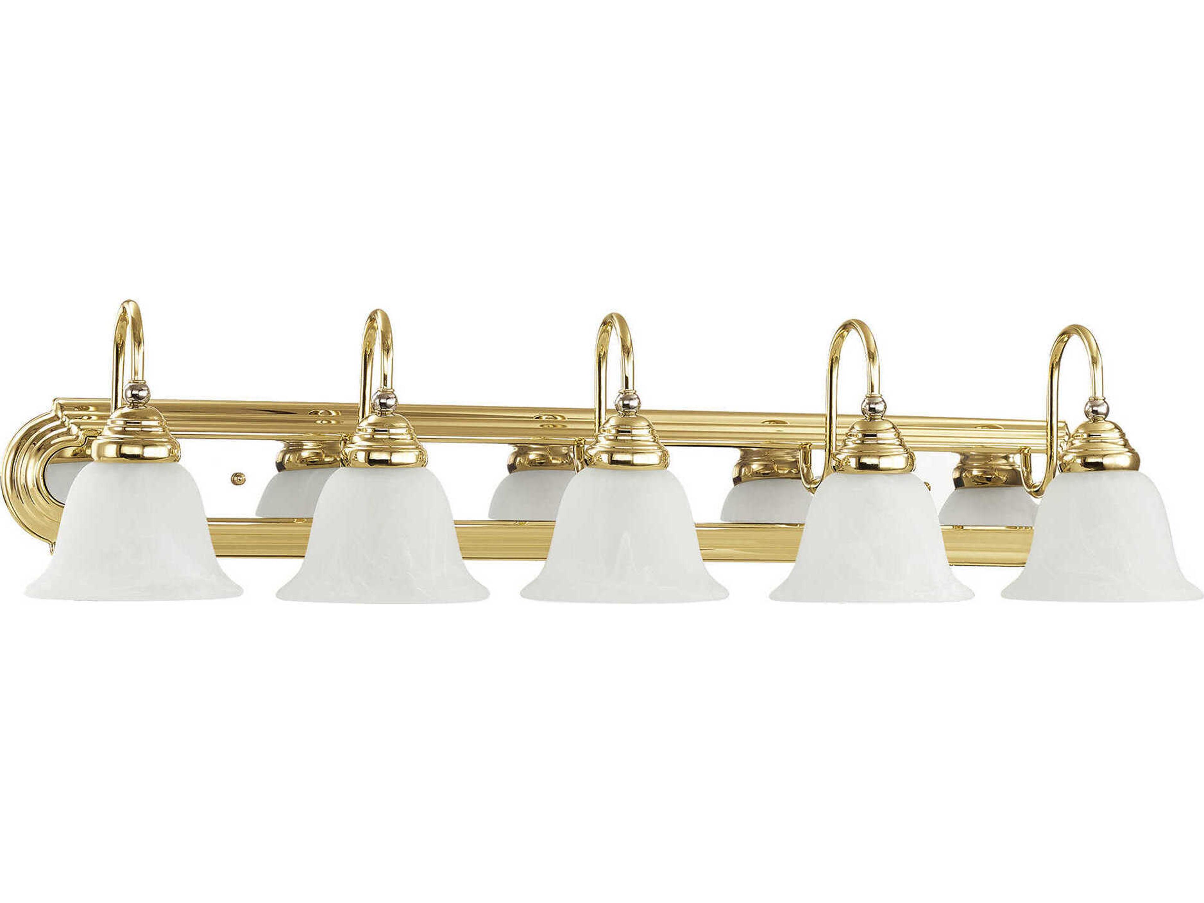Livex Lighting Belmont 5-Light Polished Brass Chrome Glass Vanity Light