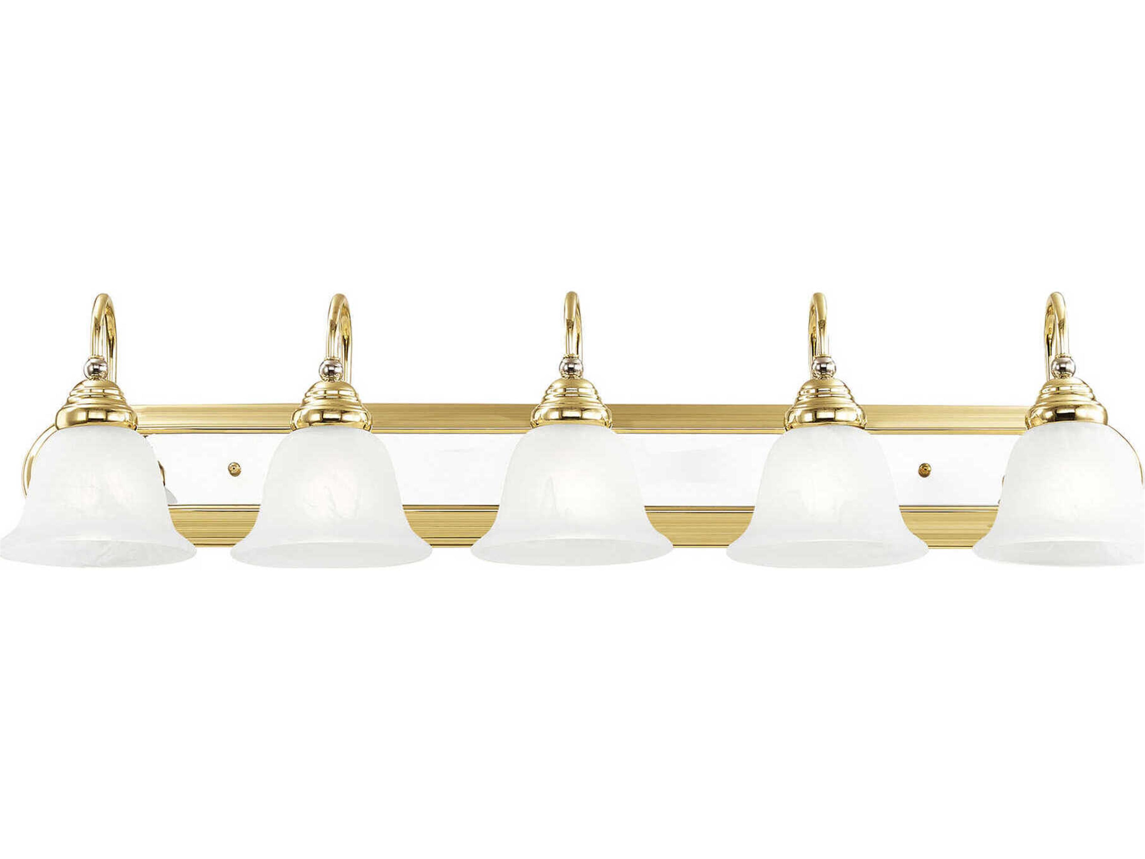Livex Lighting Belmont 5-Light Polished Brass Chrome Glass Vanity Light