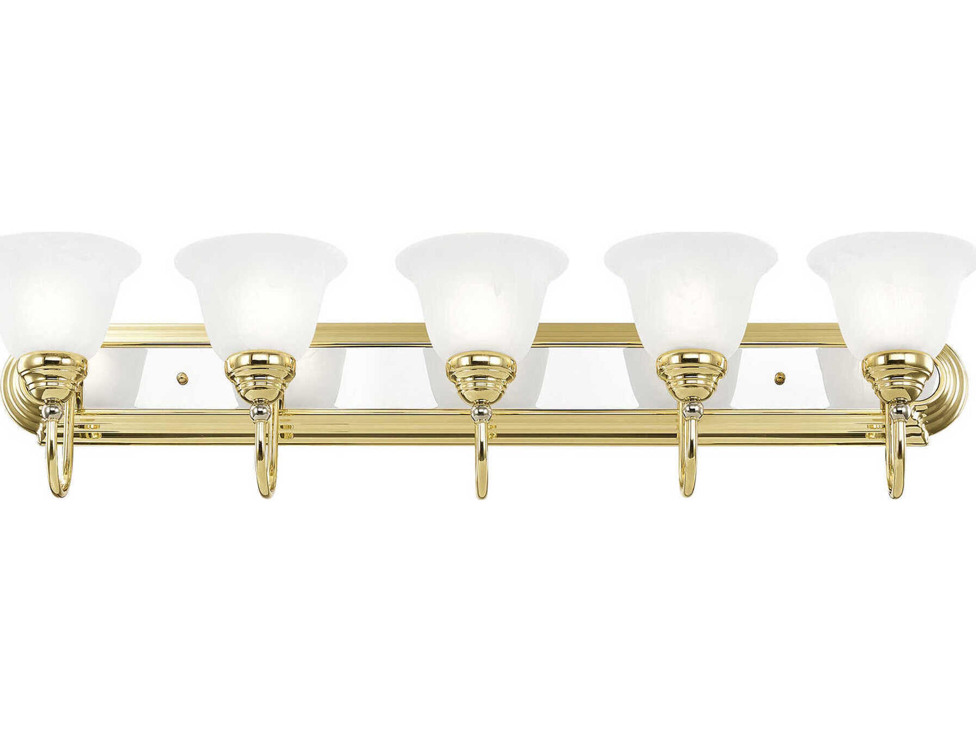 Livex Lighting Belmont 5-Light Polished Brass Chrome Glass Vanity Light