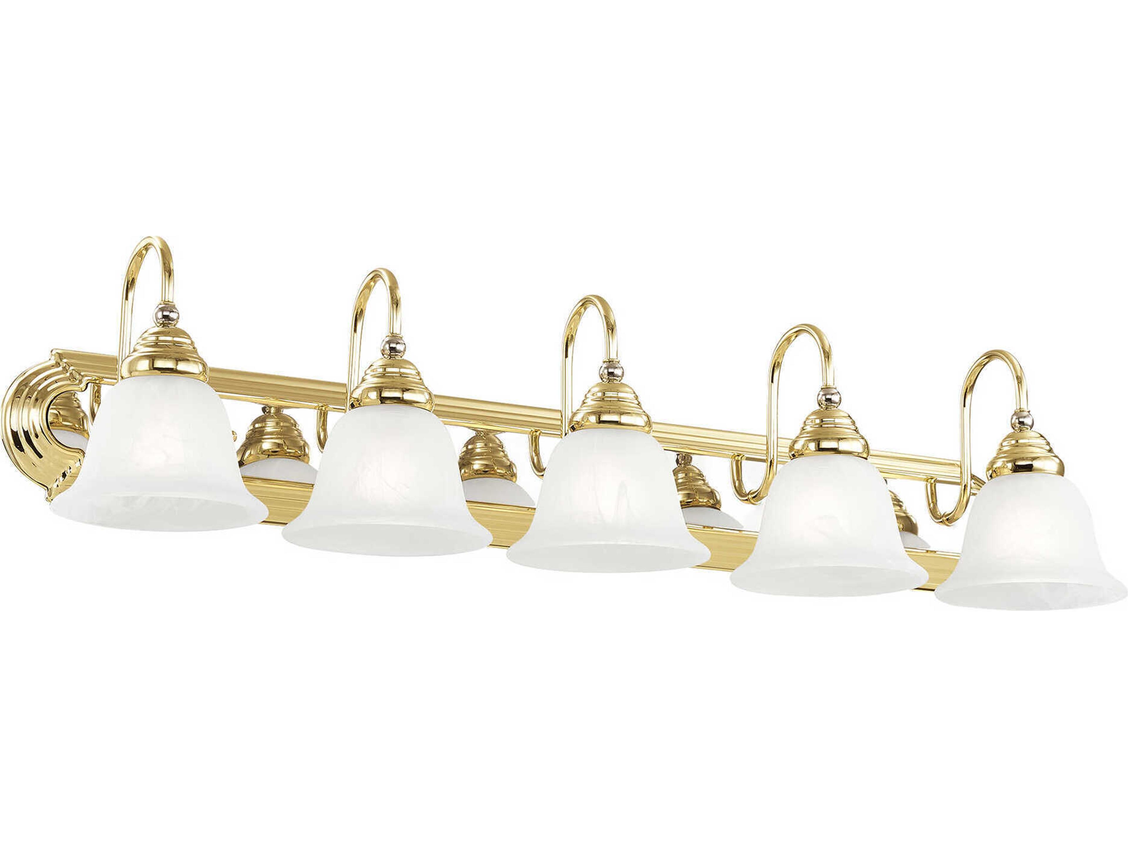 Livex Lighting Belmont 5-Light Polished Brass Chrome Glass Vanity Light