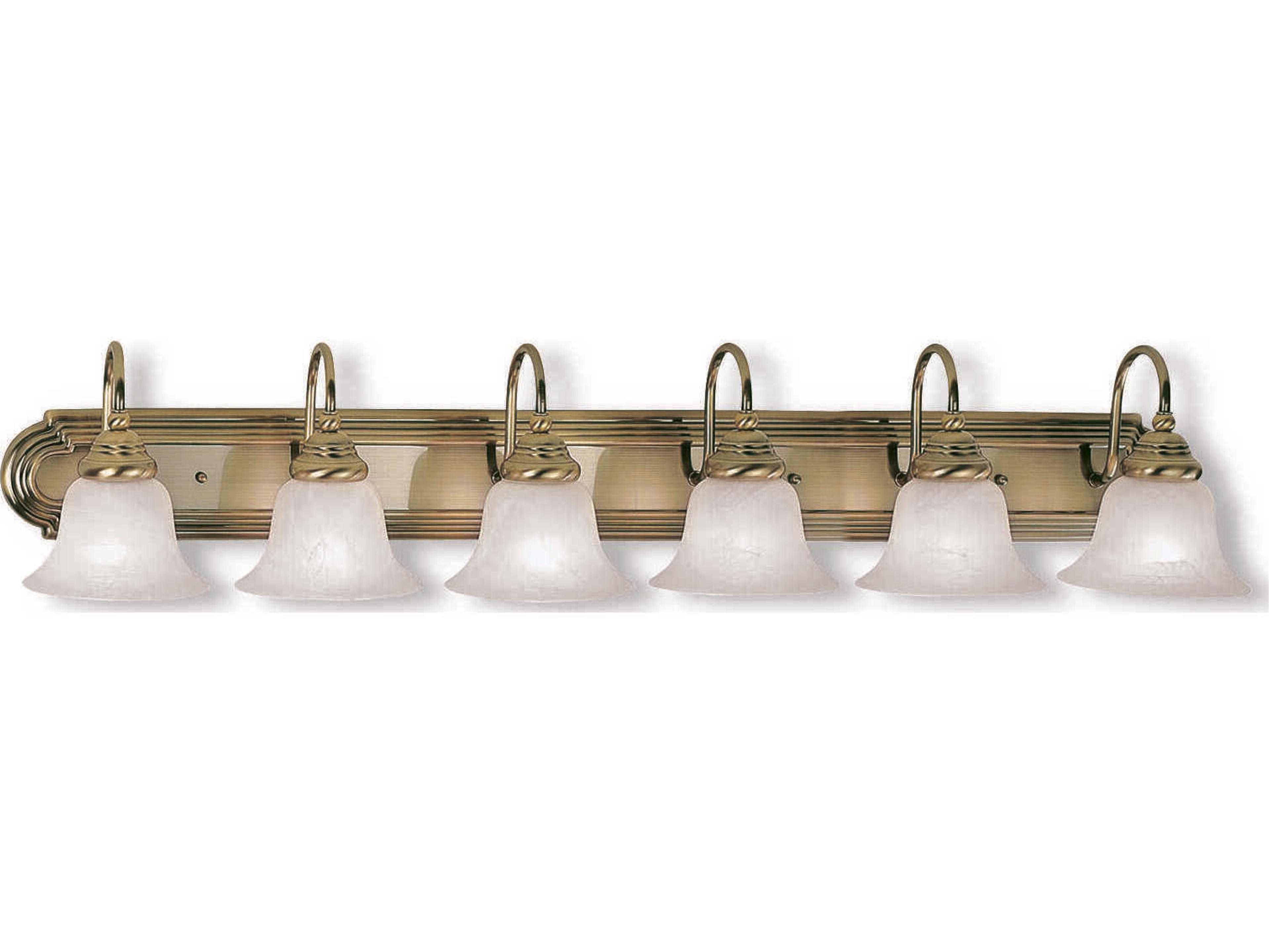 Belmont 6-Light Antique Brass Glass Vanity Light