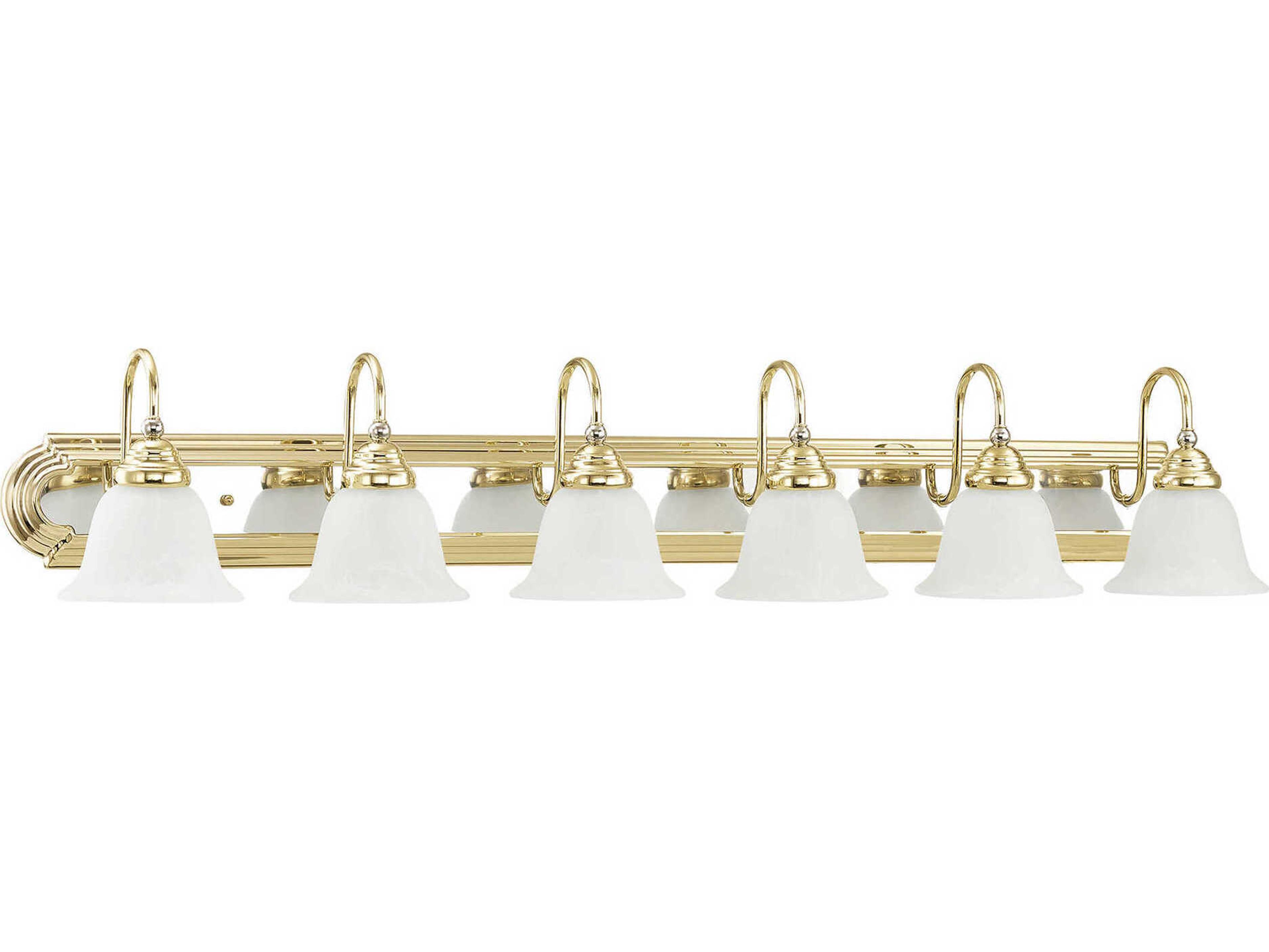 Livex Lighting Belmont 6-Light Polished Brass Chrome White Glass Vanity Light
