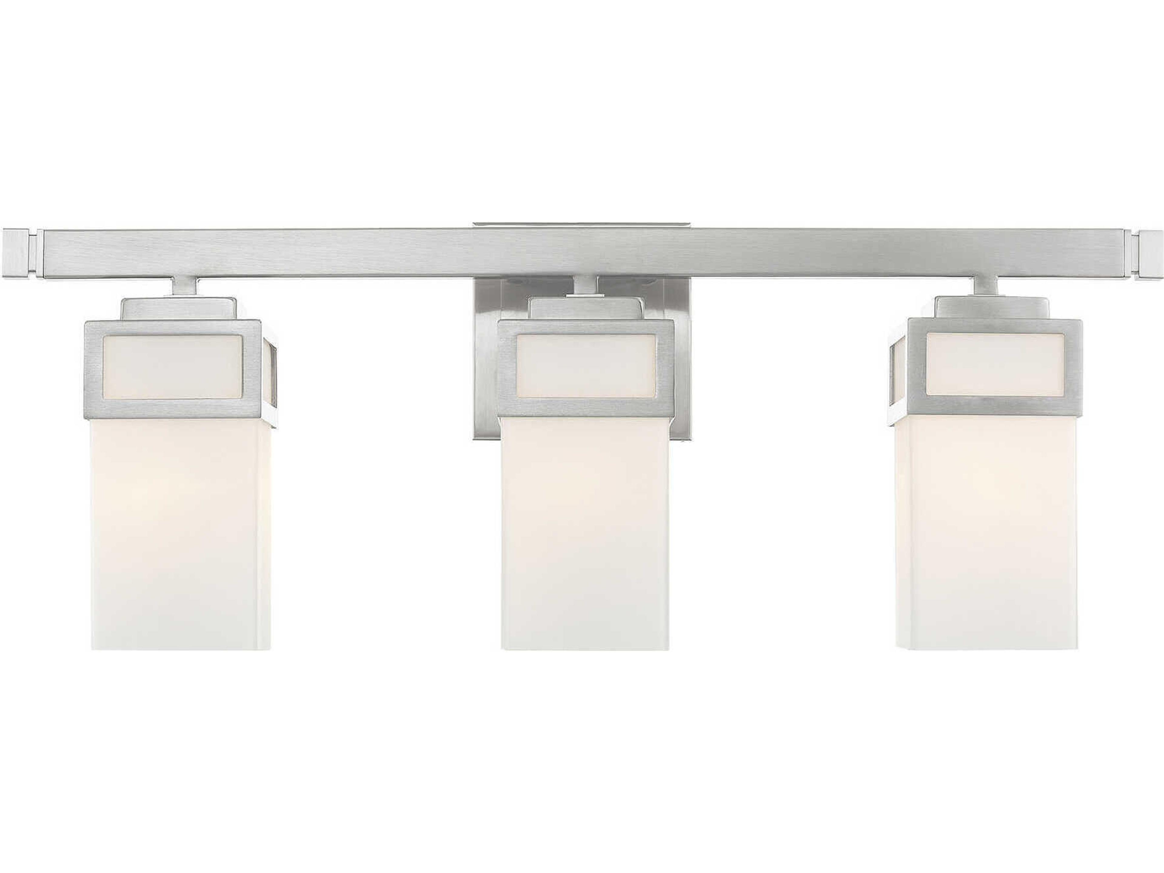Harding 3-Light Brushed Nickel Glass Vanity Light
