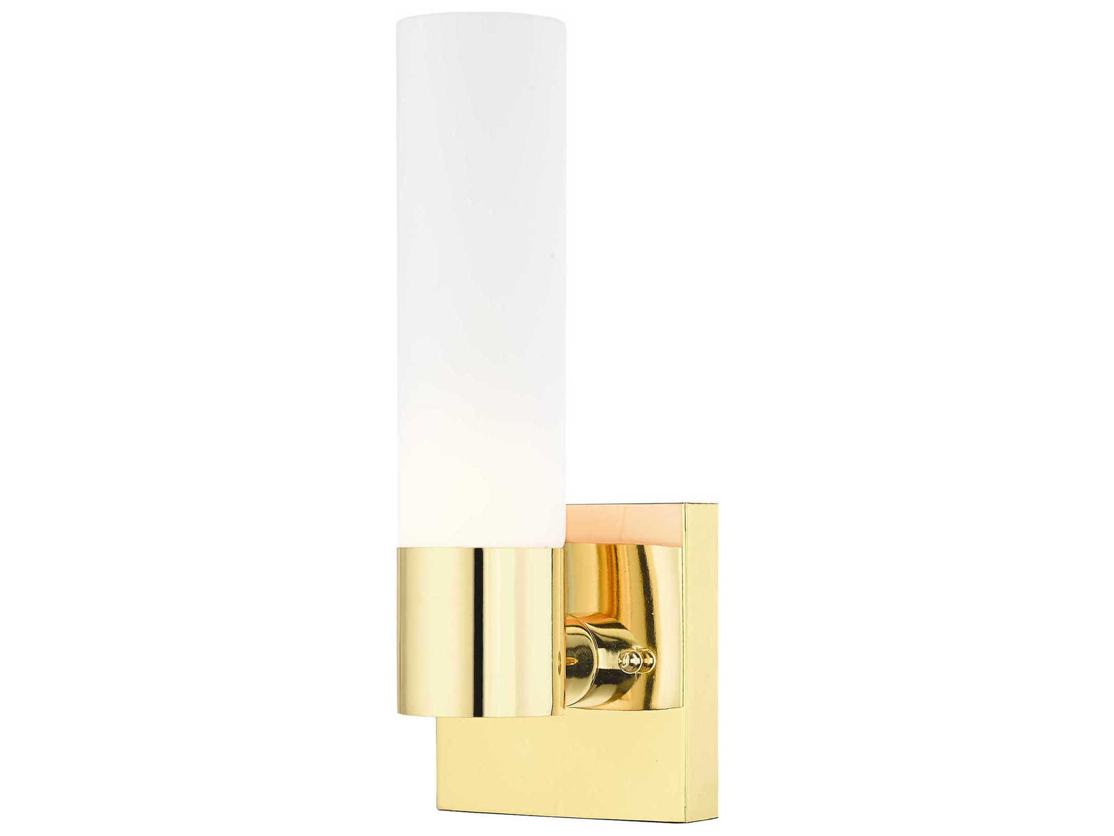 Aero 1-Light Polished Brass White Glass Wall Sconce
