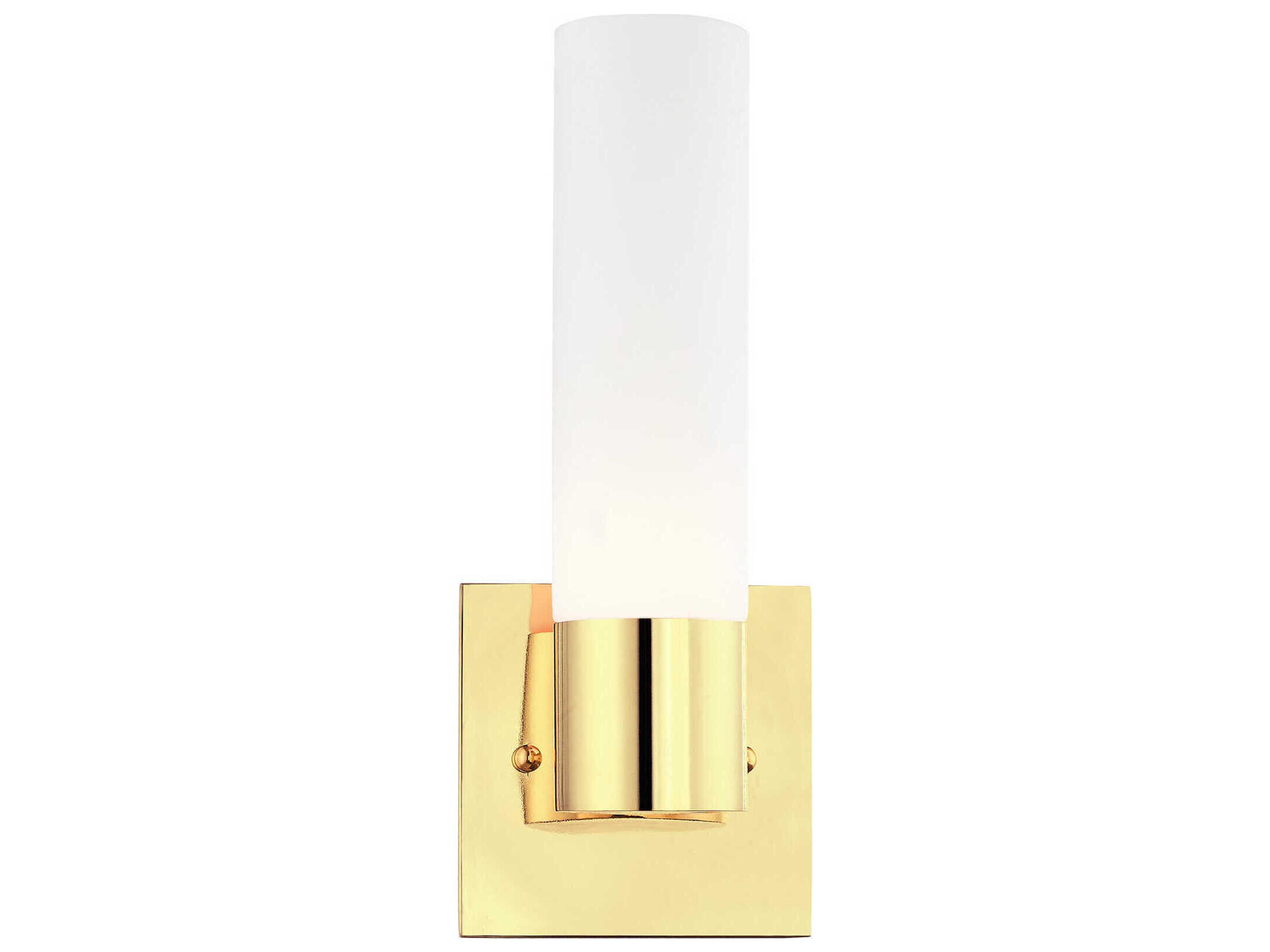 Livex Lighting Aero 1-Light Polished Brass White Glass Wall Sconce