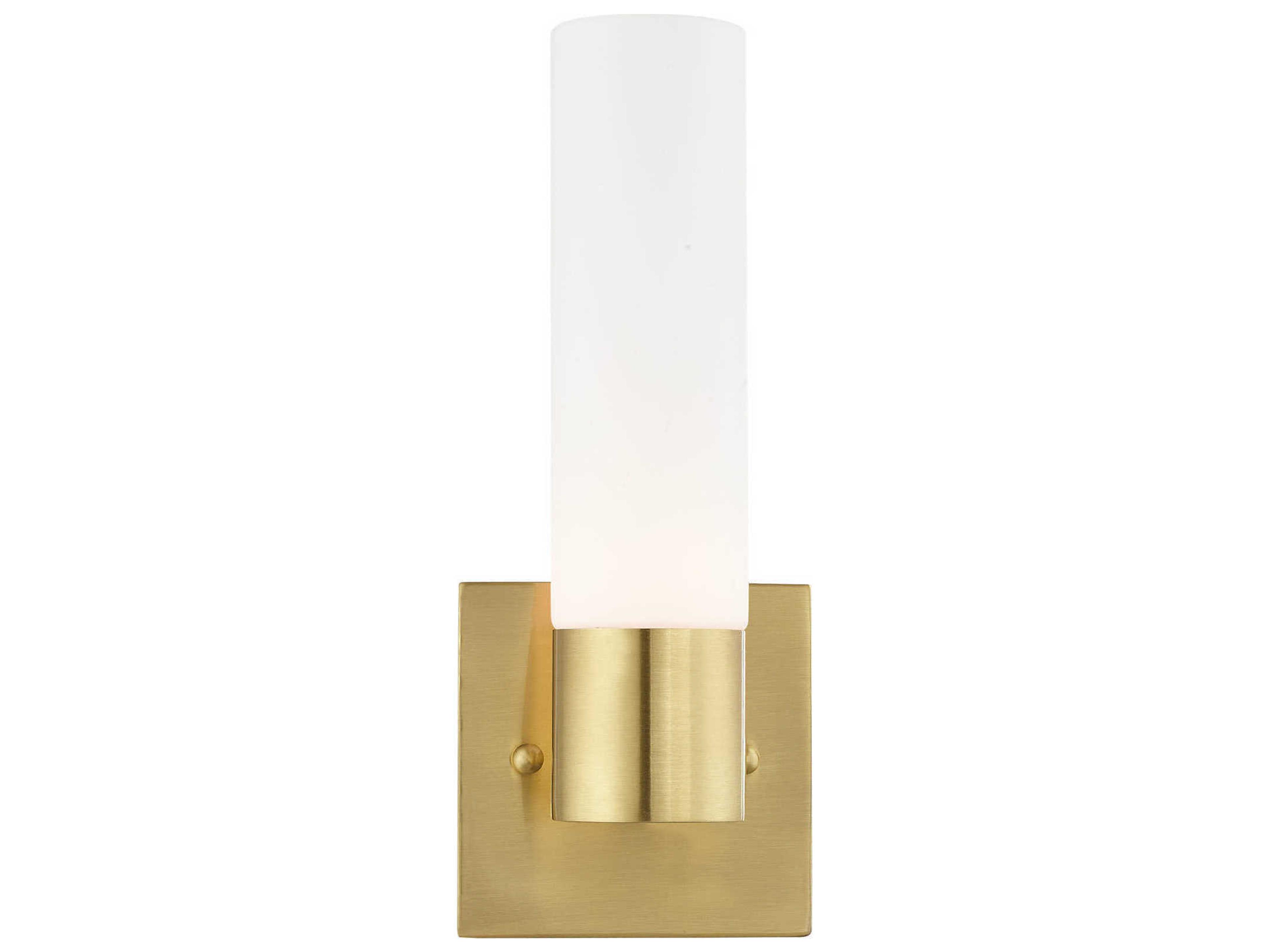 Livex Lighting Aero 1-Light Satin Brass Glass Wall Sconce