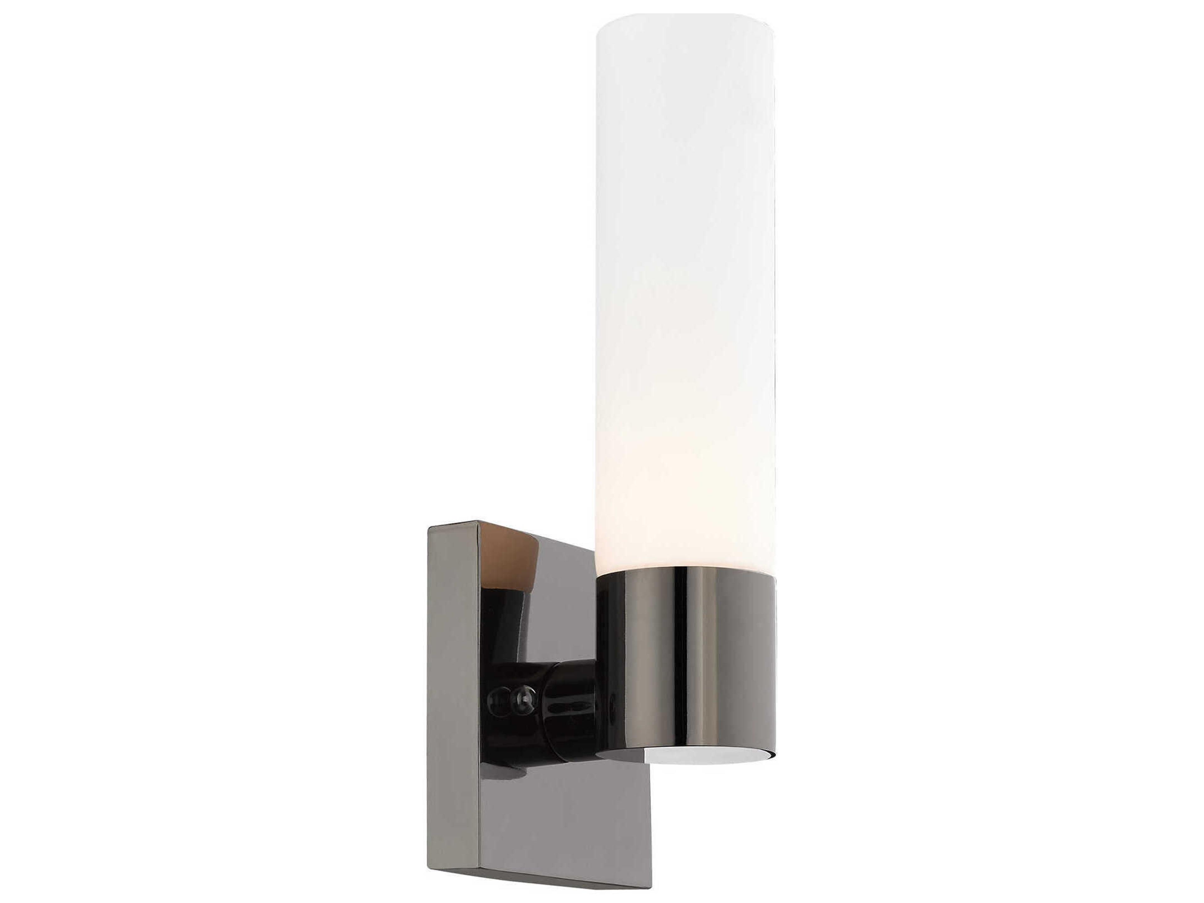 Livex Lighting Aero 1-Light Black Chrome White Glass Wall Sconce