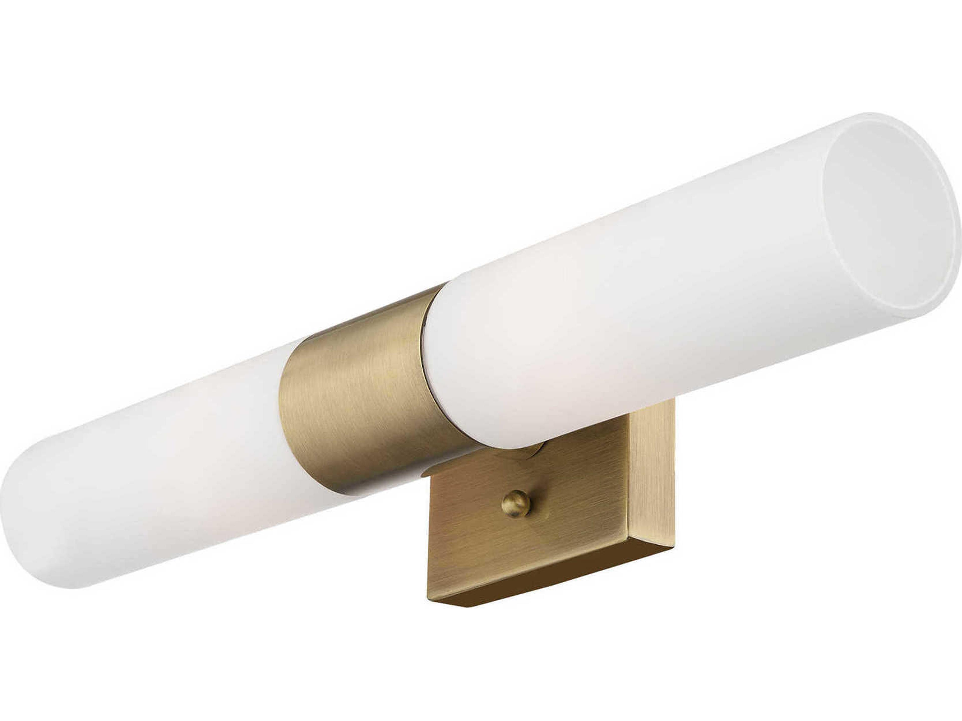 Livex Lighting Aero 2-Light Antique Brass Glass Wall Sconce