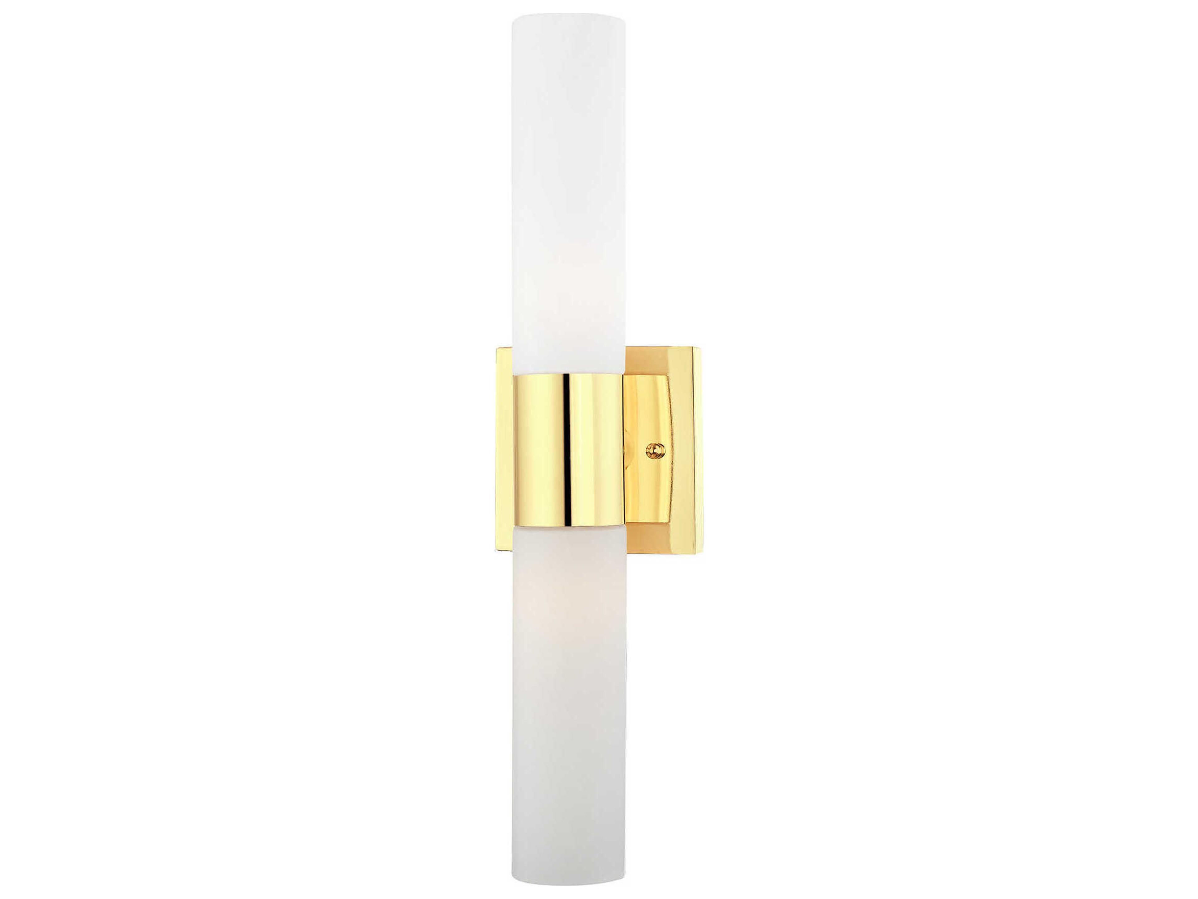 Livex Lighting Aero 2-Light Polished Brass Glass Wall Sconce