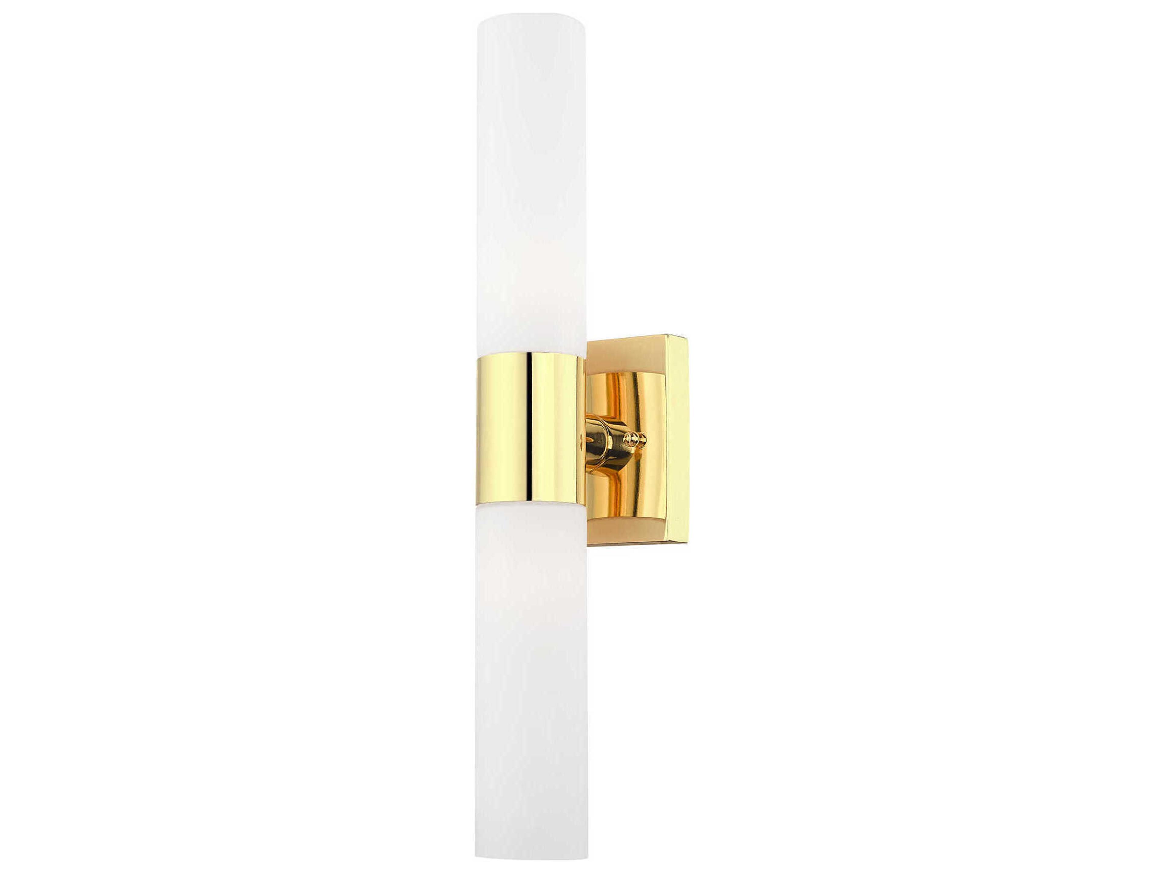 Livex Lighting Aero 2-Light Polished Brass Glass Wall Sconce