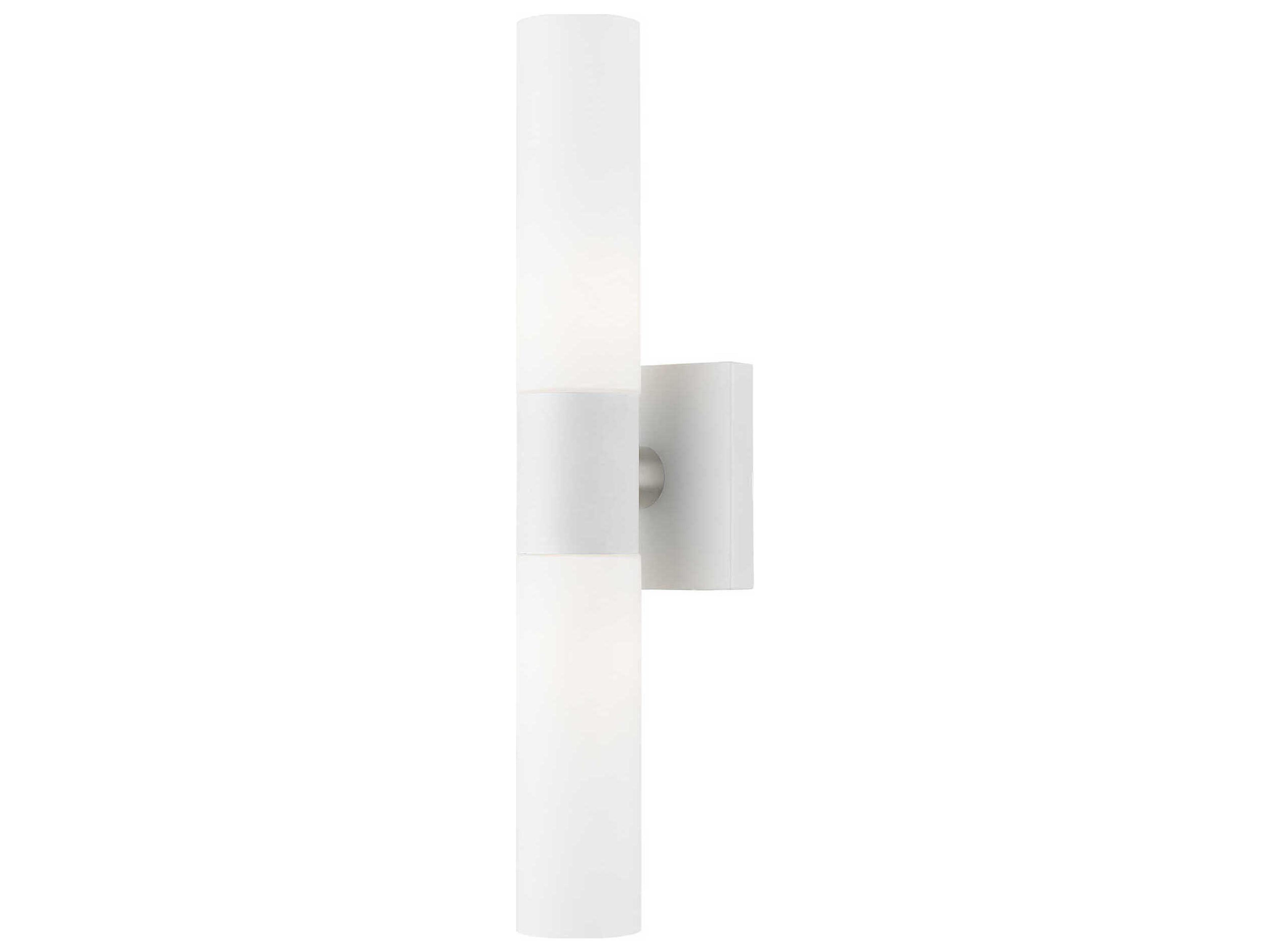 Aero 2-Light White Brushed Nickel Glass Wall Sconce
